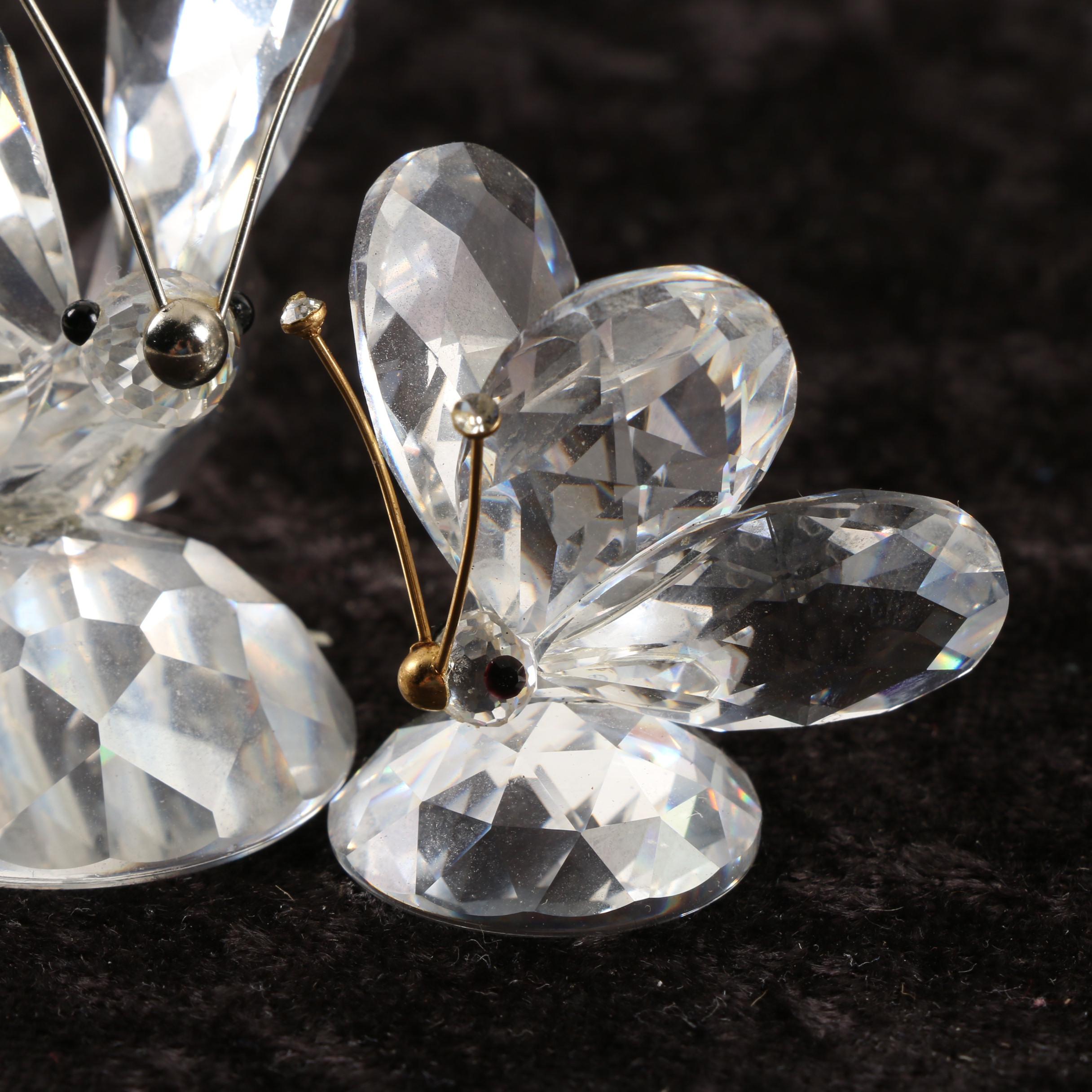 Vintage Swarovski Crystal Butterfly Figurines