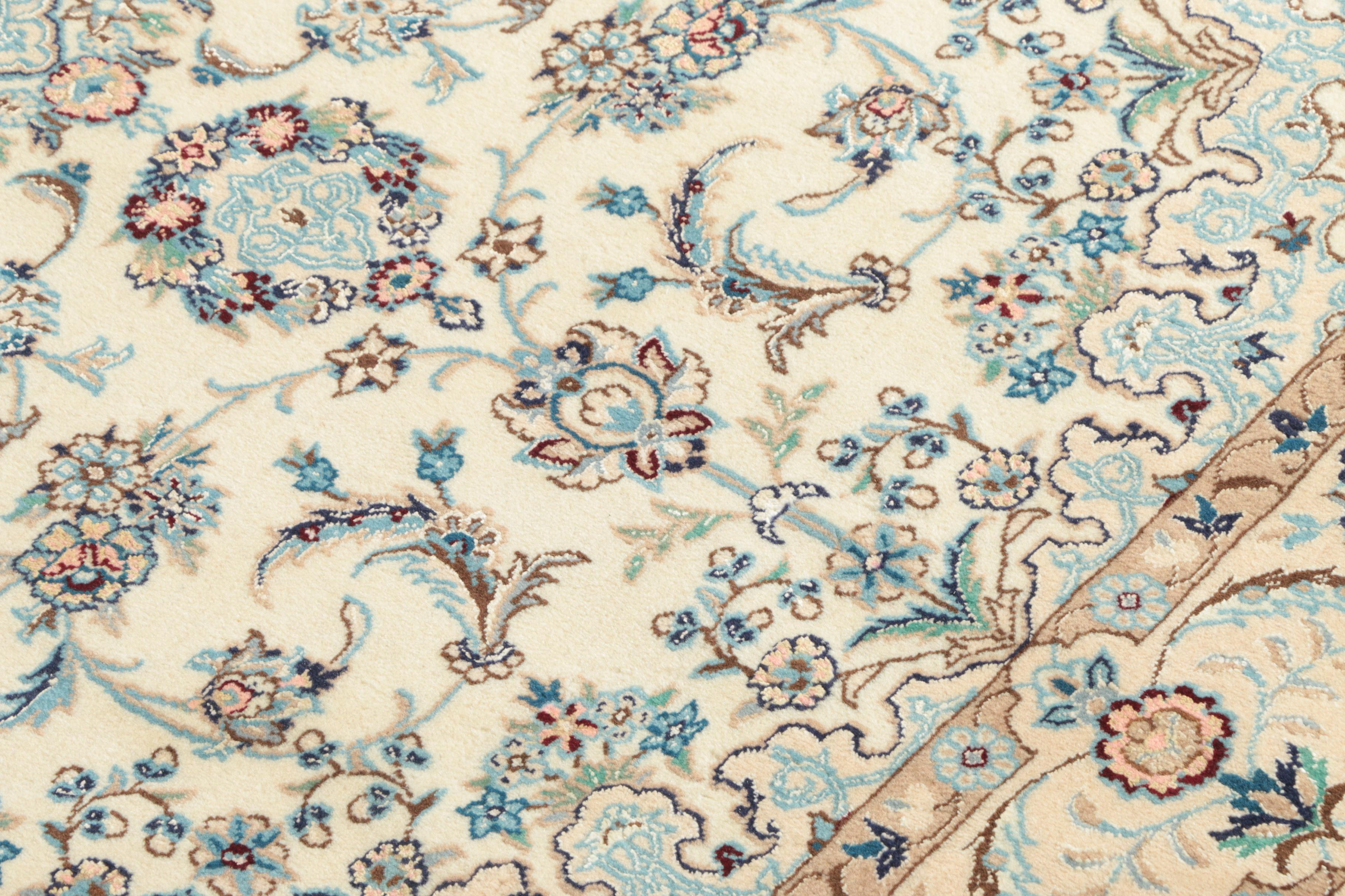 Hand-Knotted Persian Nain Wool Area Rug