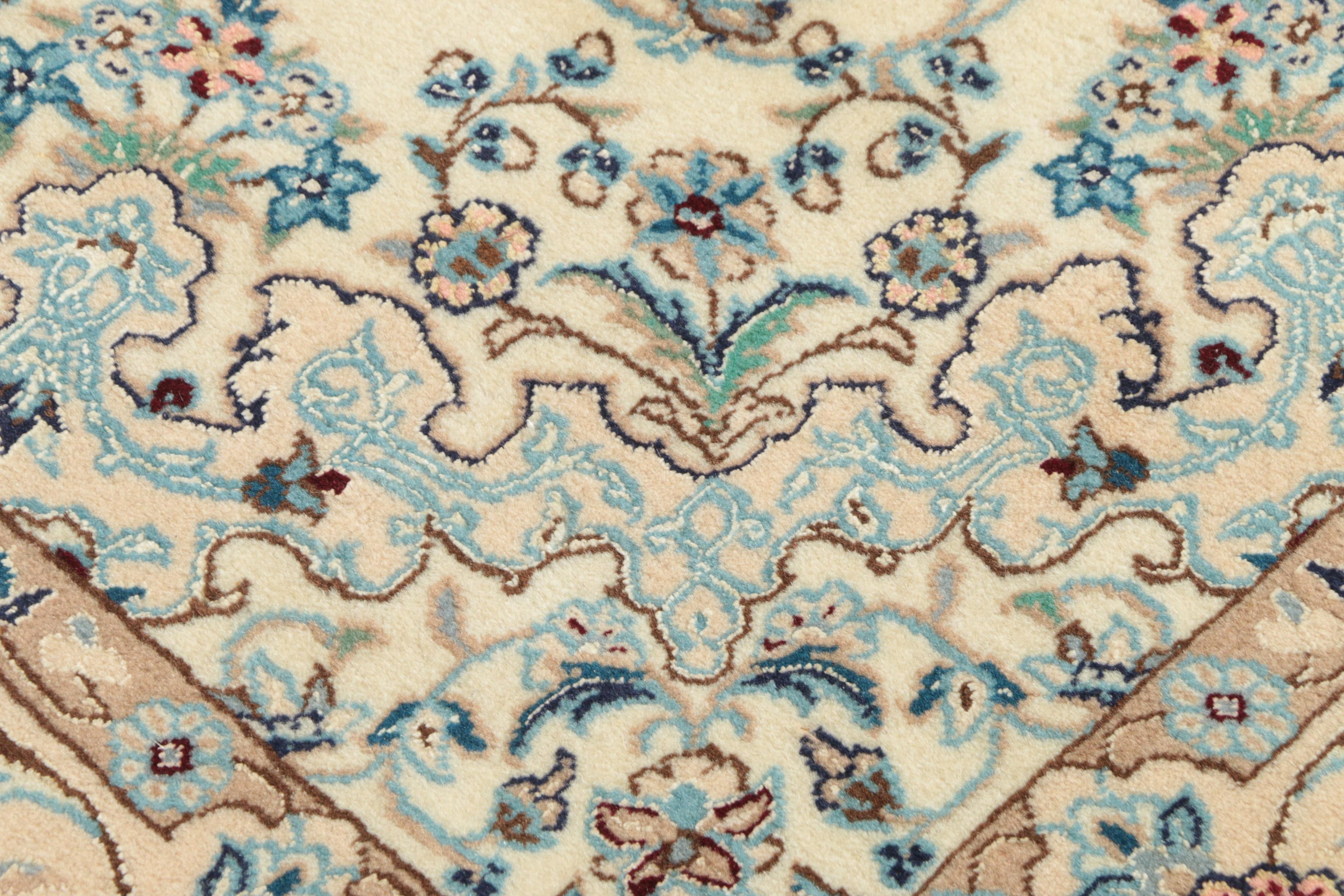 Hand-Knotted Persian Nain Wool Area Rug