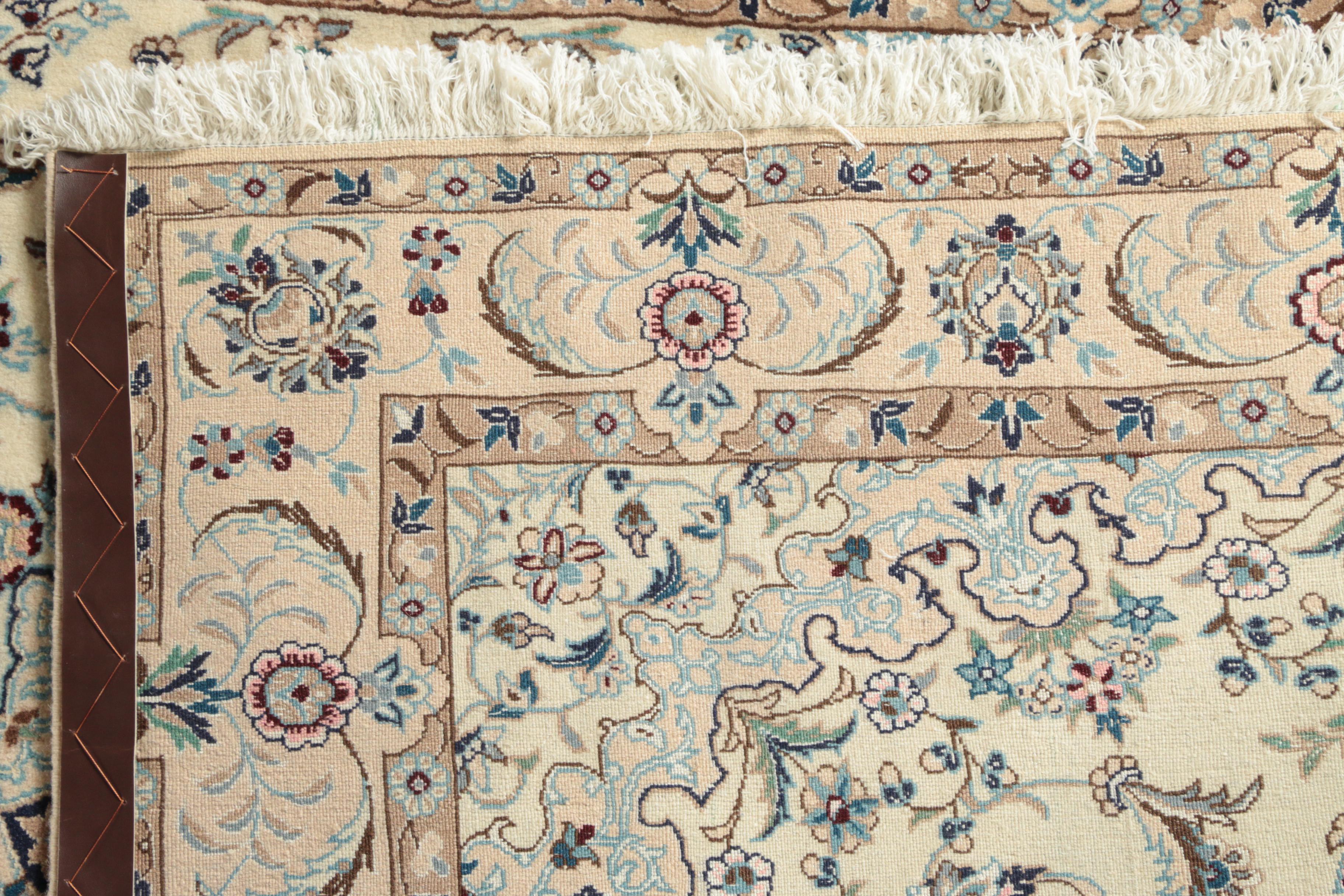 Hand-Knotted Persian Nain Wool Area Rug