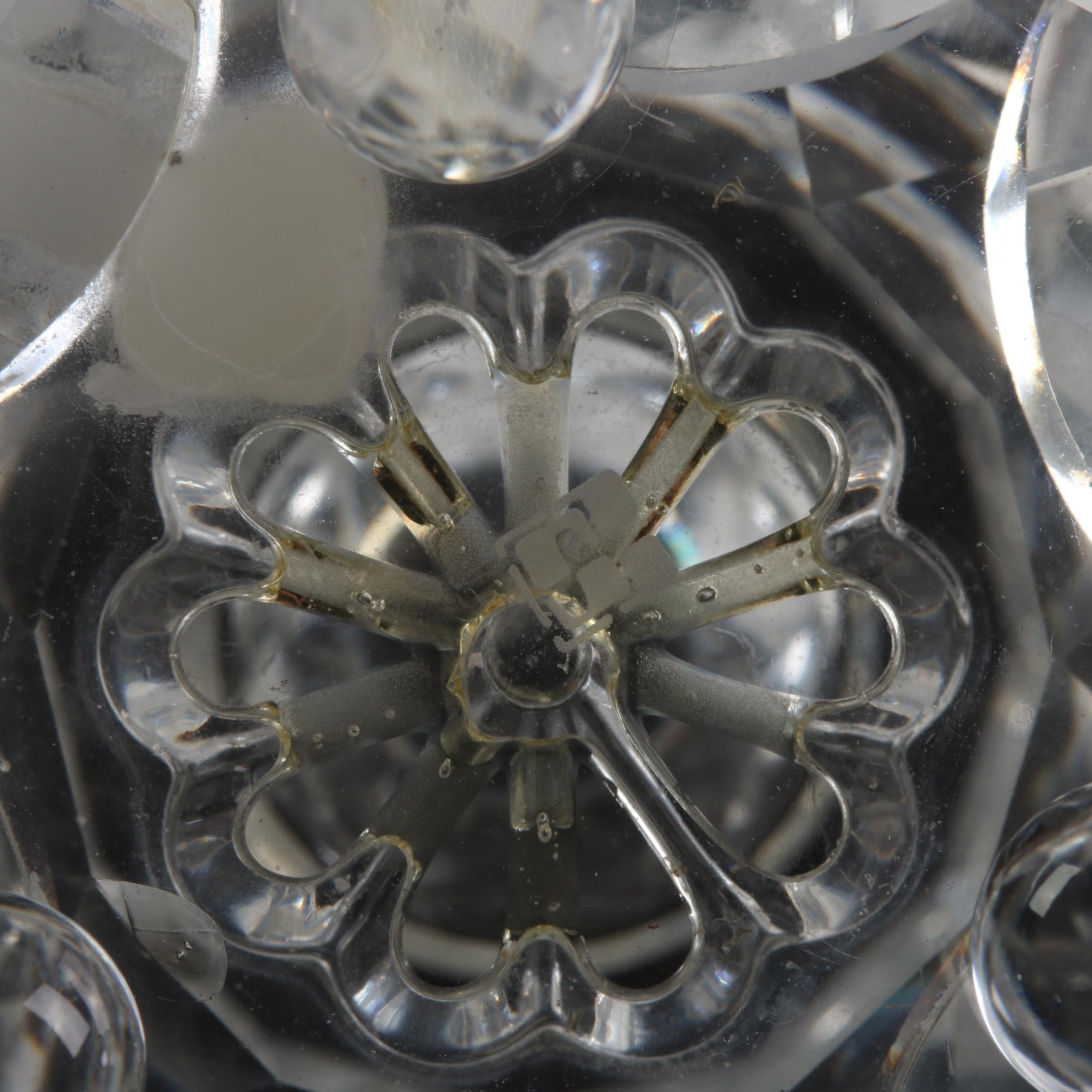 Swarovski Crystal Bird Bath Figurine and Crystal Candleholders