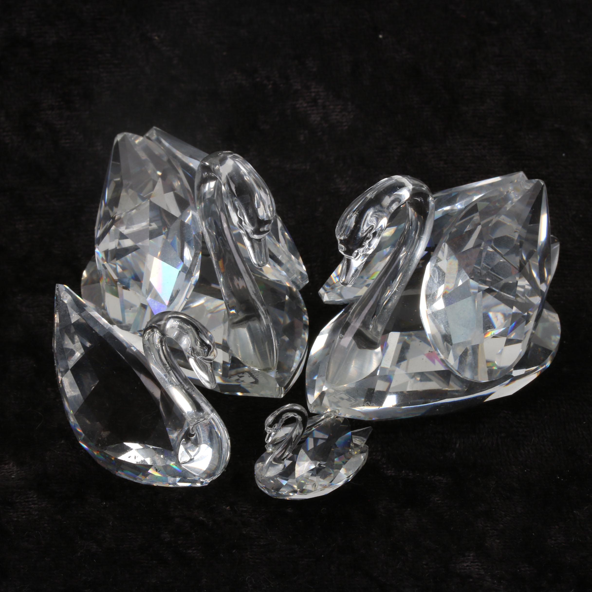 Swarovski Crystal Swan Figurines