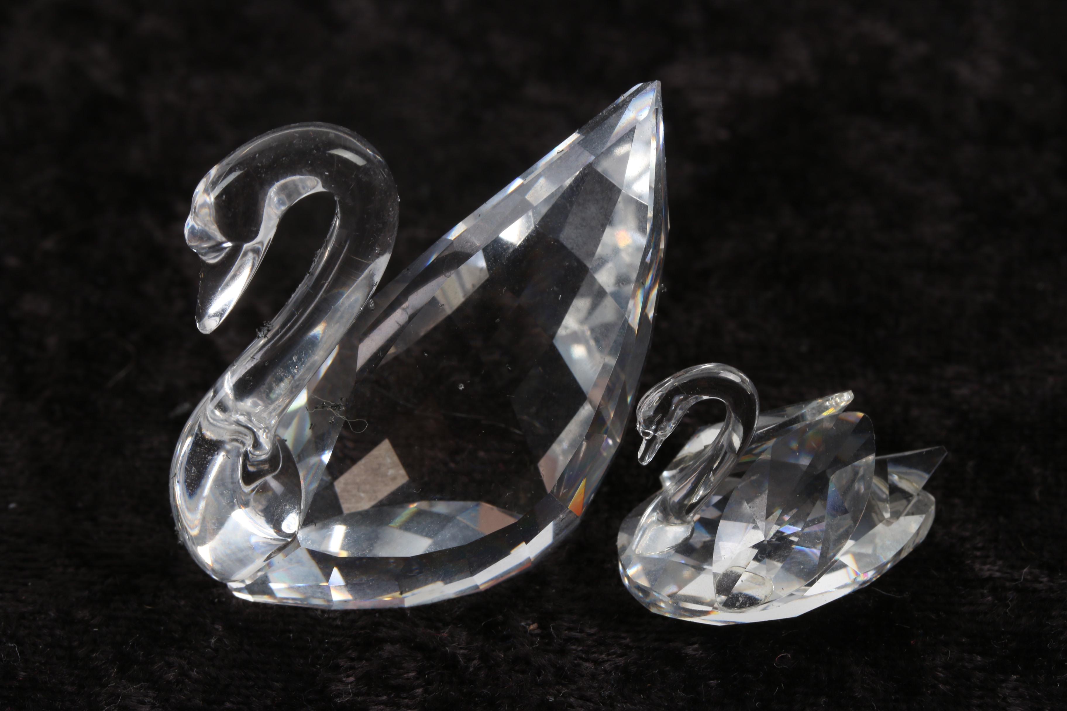Swarovski Crystal Swan Figurines