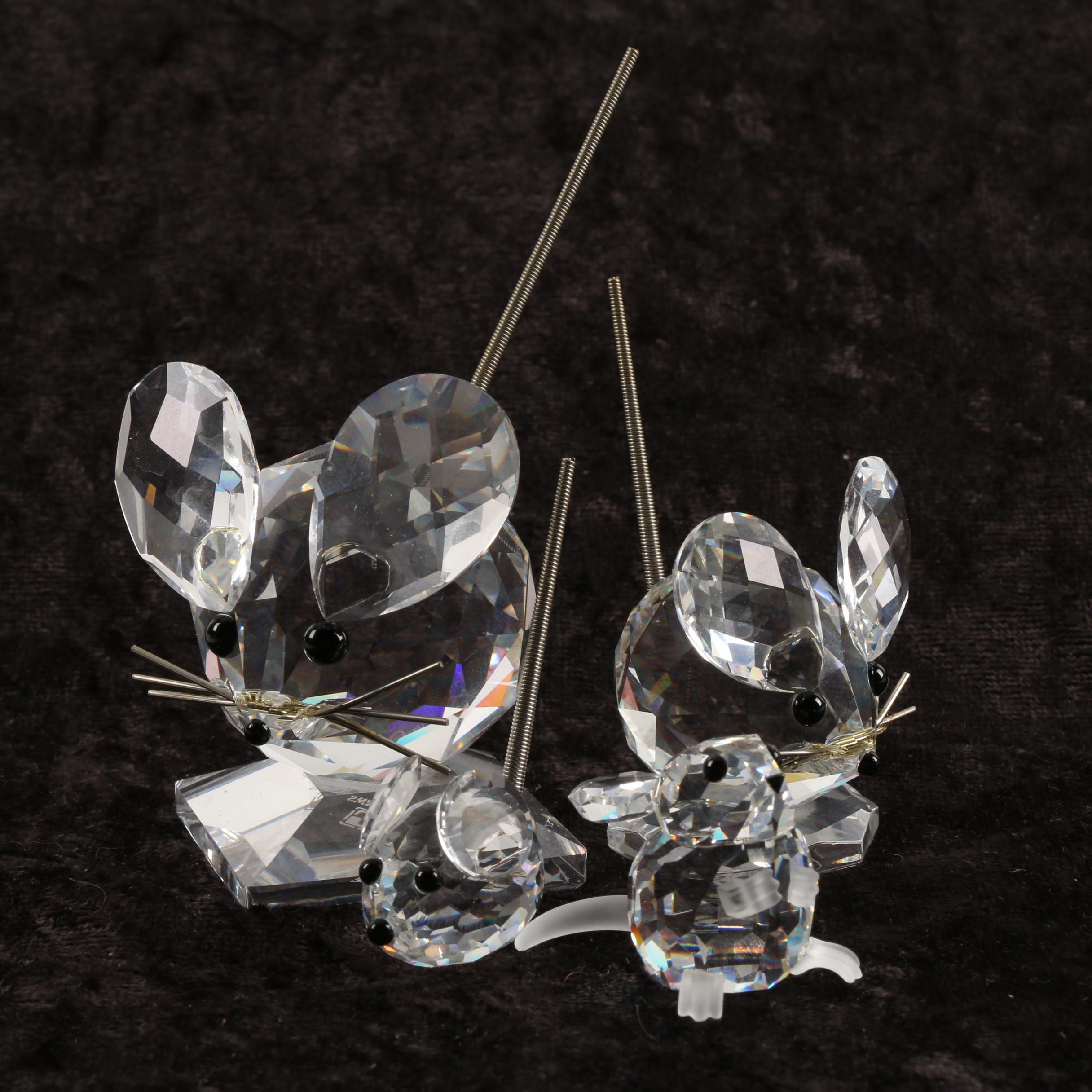 Swarovski Crystal Mice Figurines