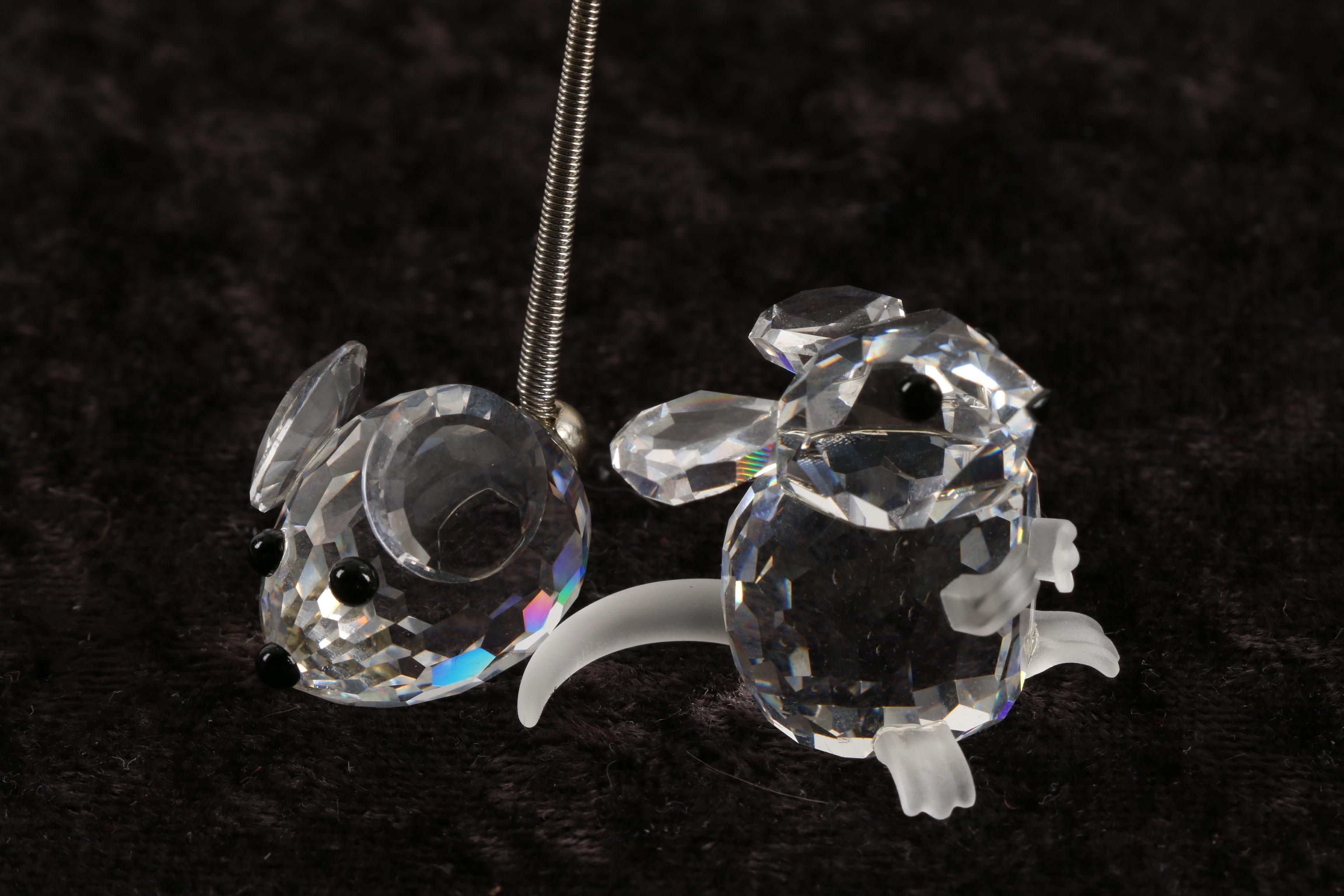 Swarovski Crystal Mice Figurines