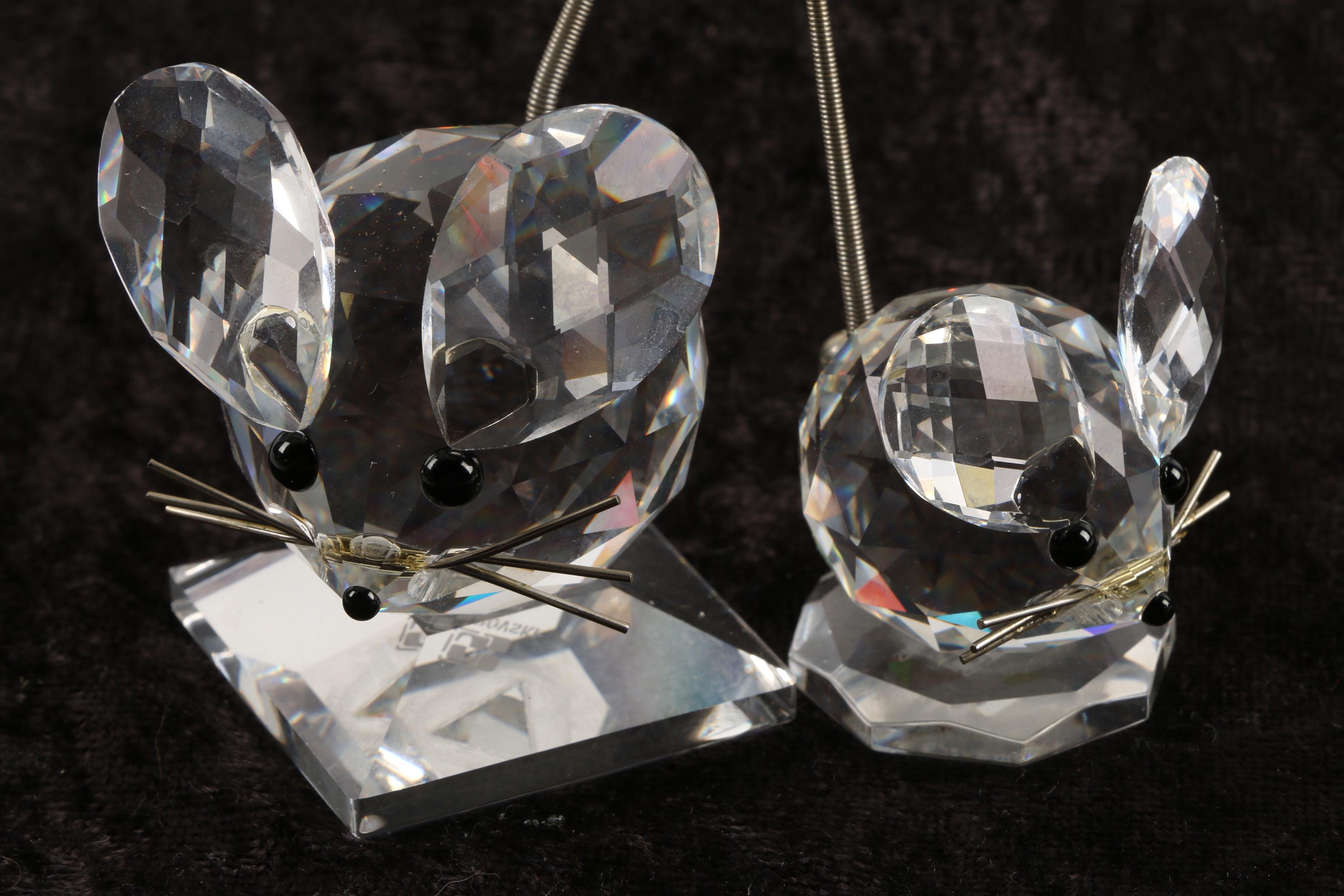 Swarovski Crystal Mice Figurines