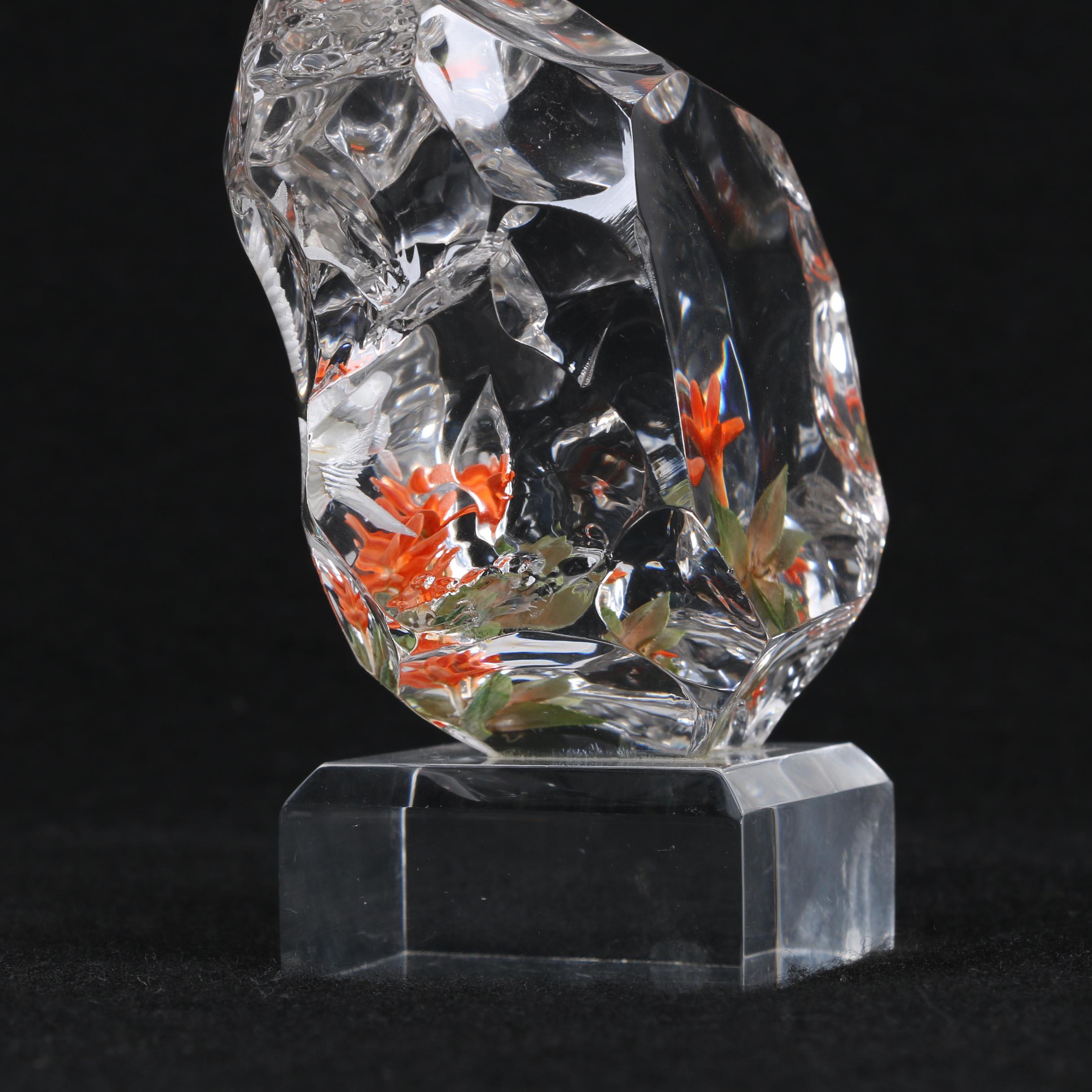 Signed Wald Glass Figurine and Two Art Glass Paperweights