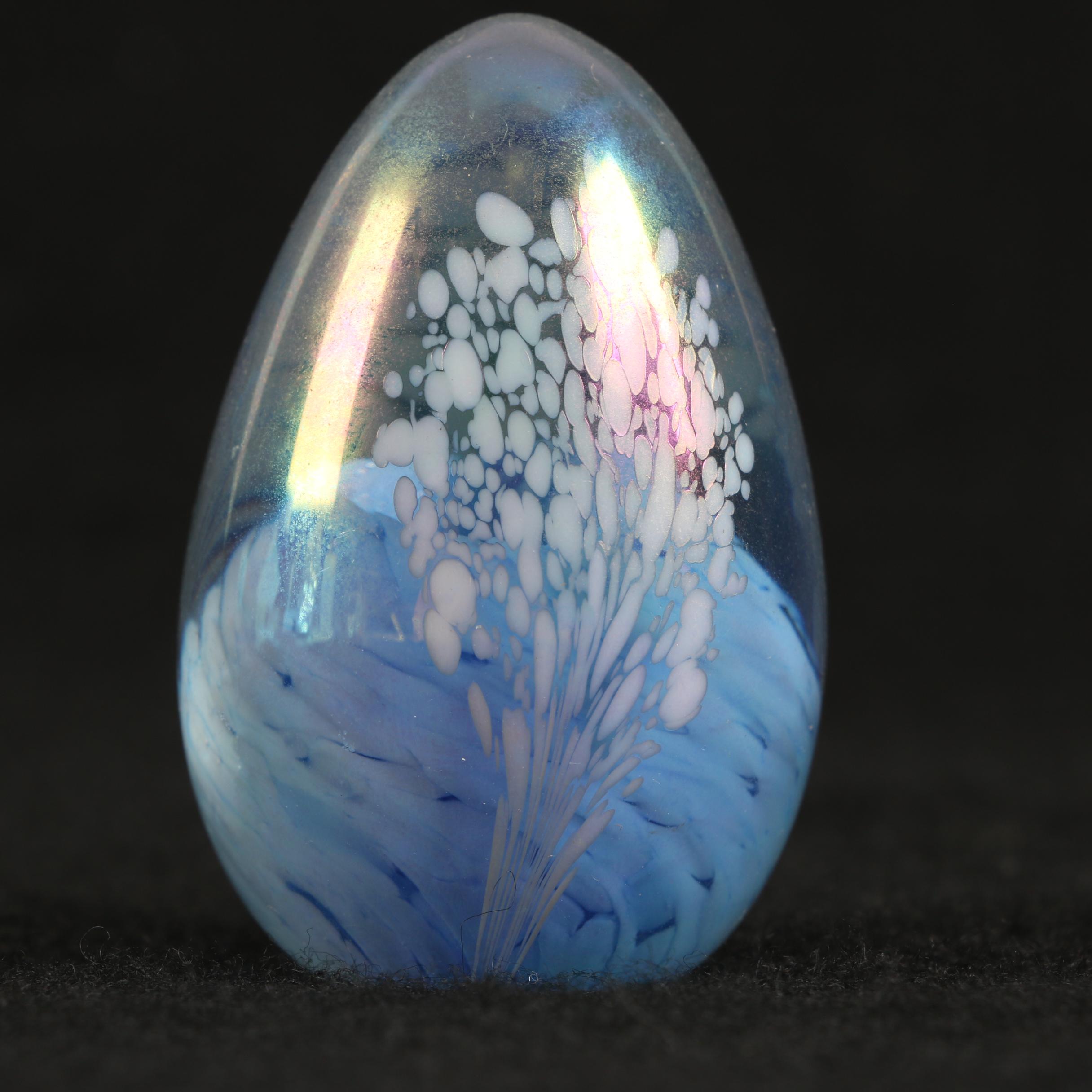 Signed Wald Glass Figurine and Two Art Glass Paperweights