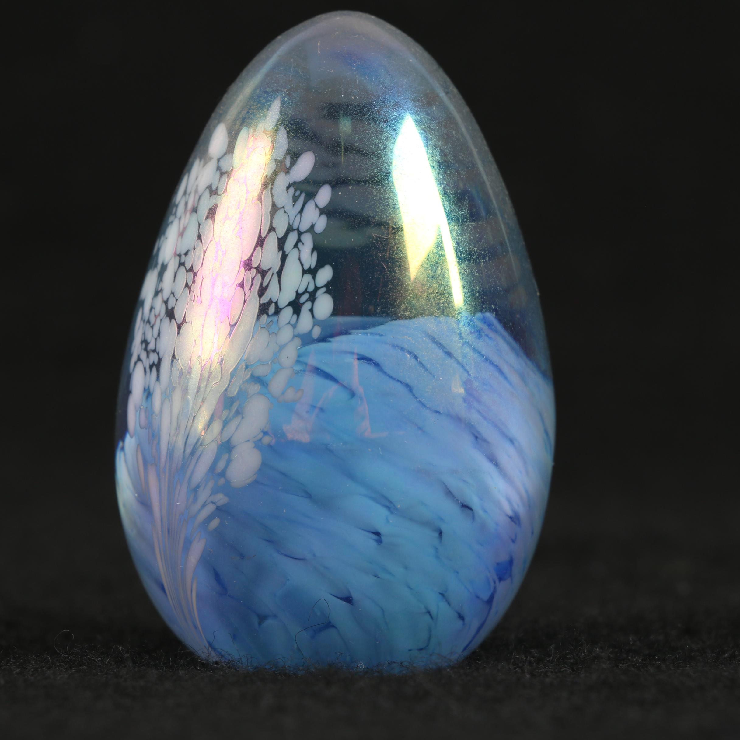 Signed Wald Glass Figurine and Two Art Glass Paperweights