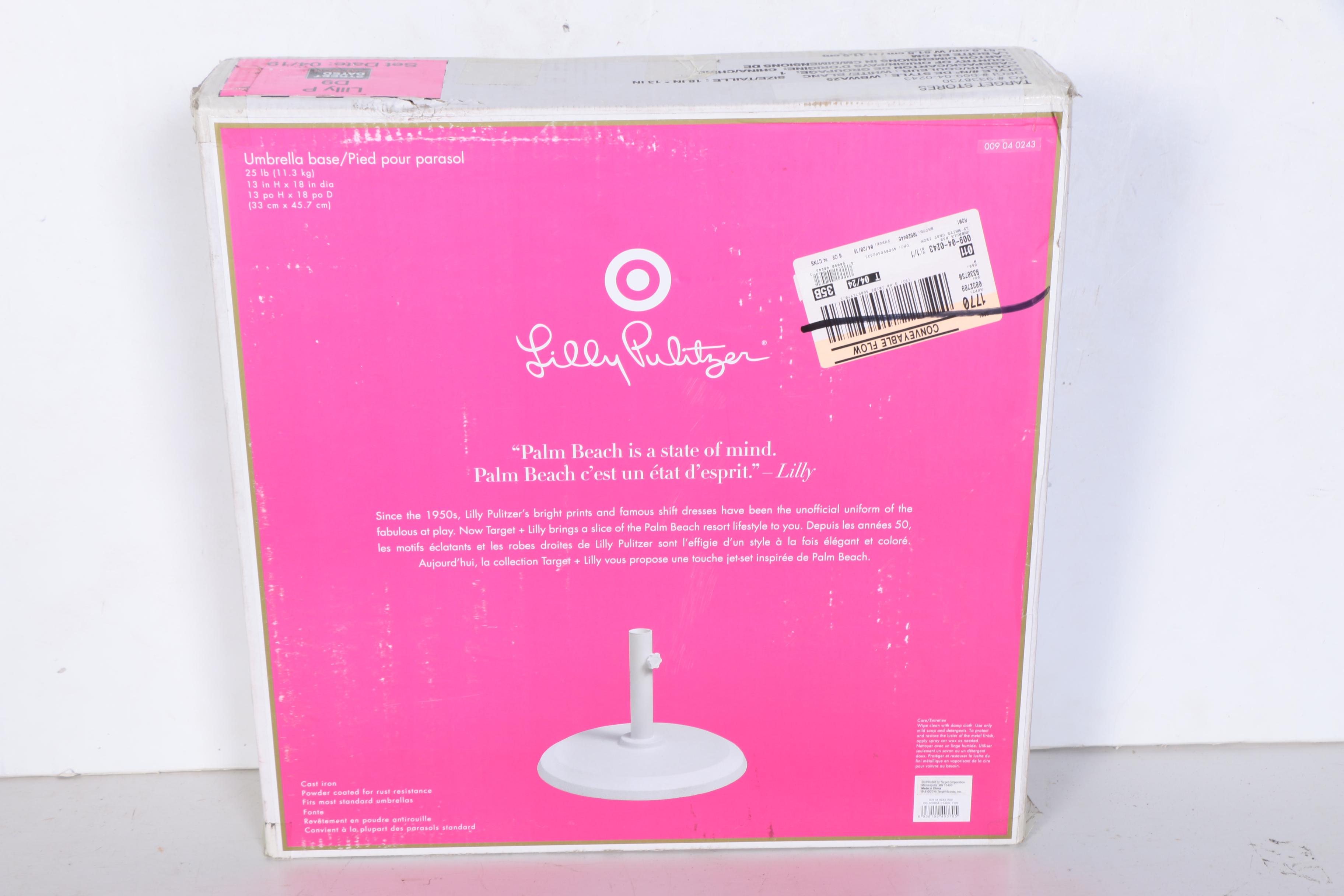 Lilly Pulitzer Beach Umbrella and Umbrella Base