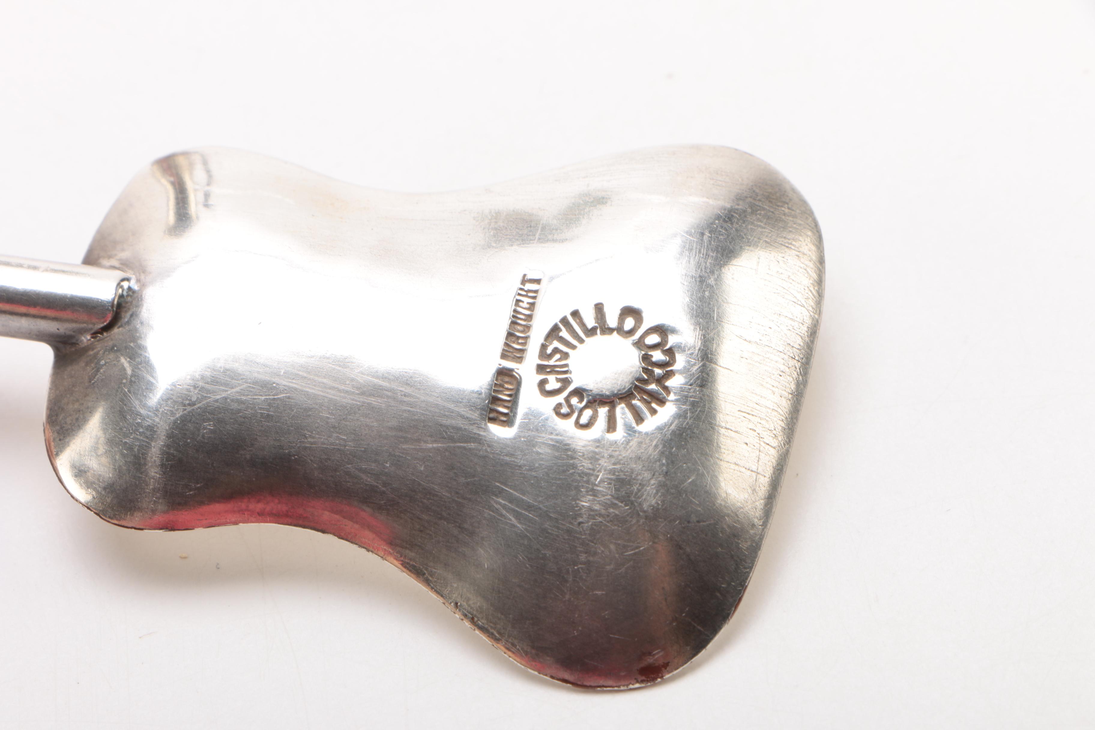 Los Castillo Silver Plate Cocktail Mixer and Stirrer with Azurite and Malachite