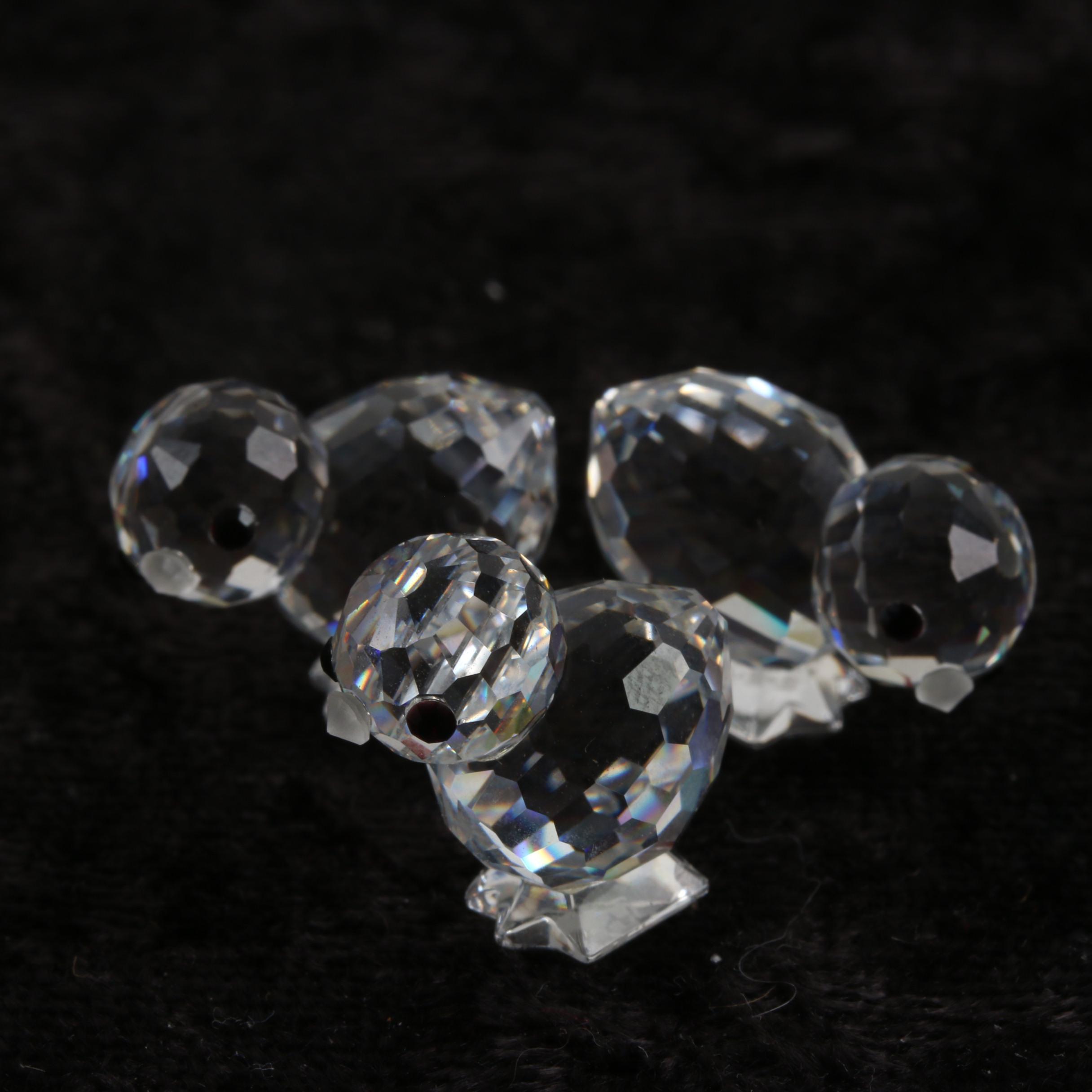 Swarovski Crystal Duck and Chick Figurines