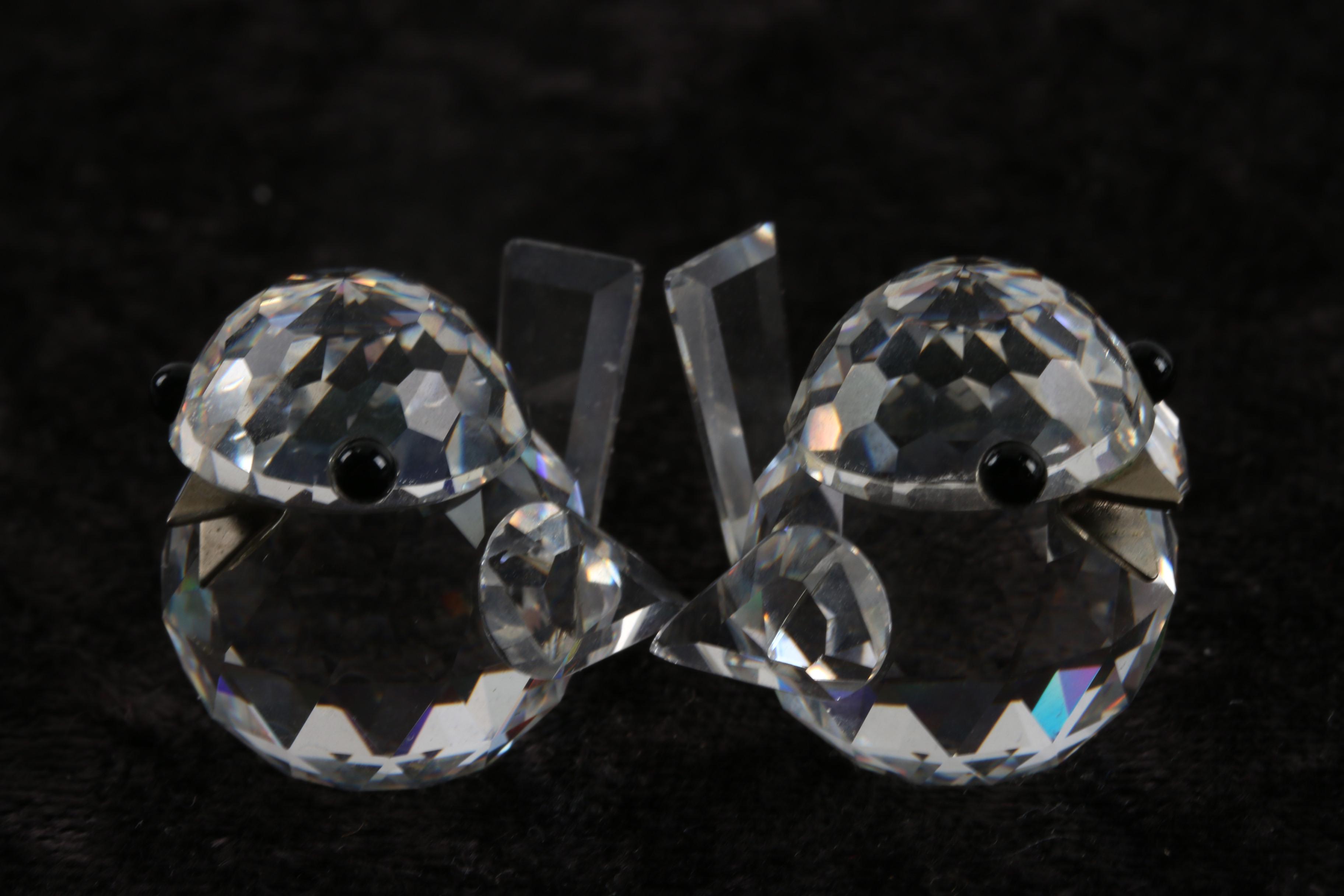 Swarovski Crystal Duck and Chick Figurines