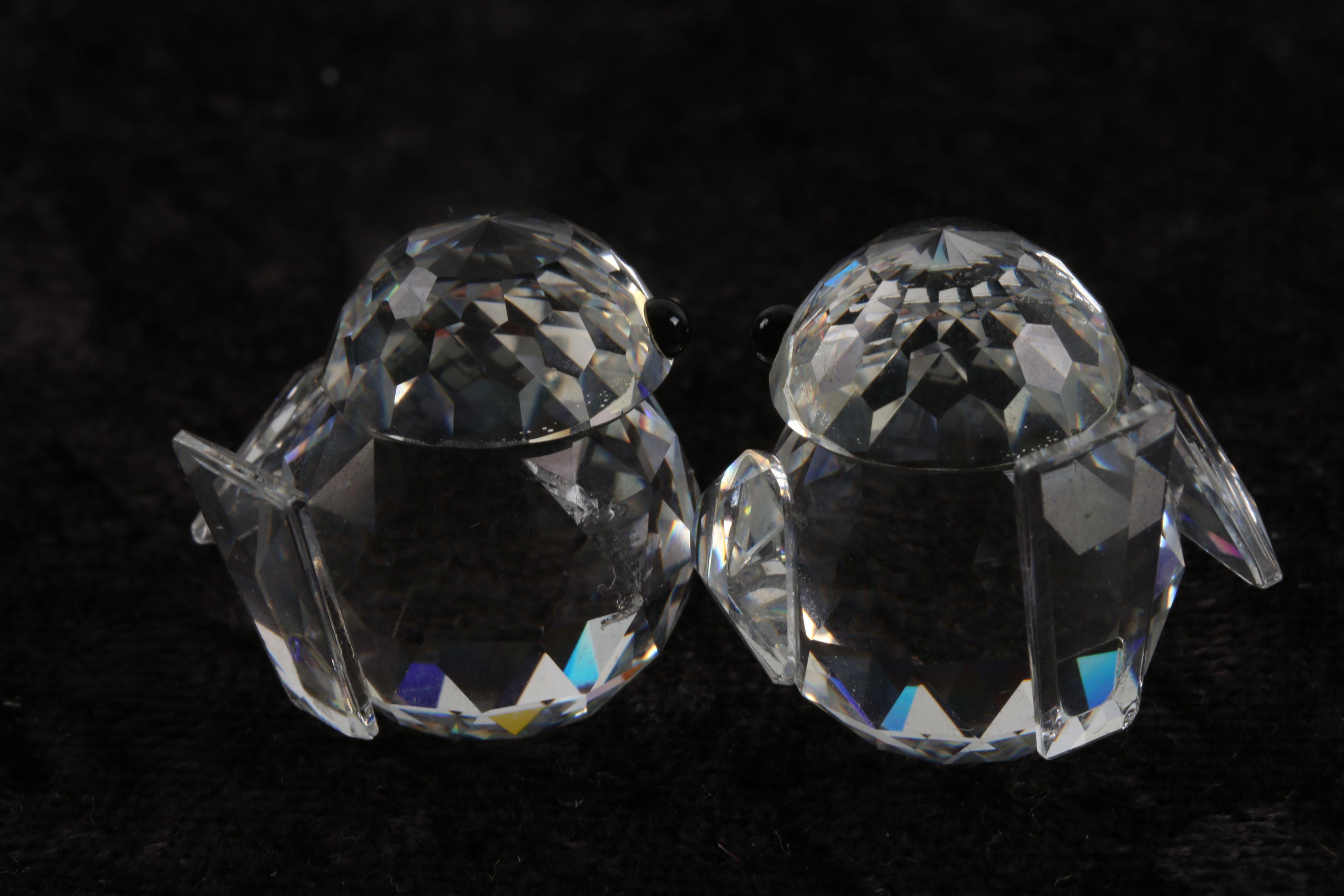 Swarovski Crystal Duck and Chick Figurines