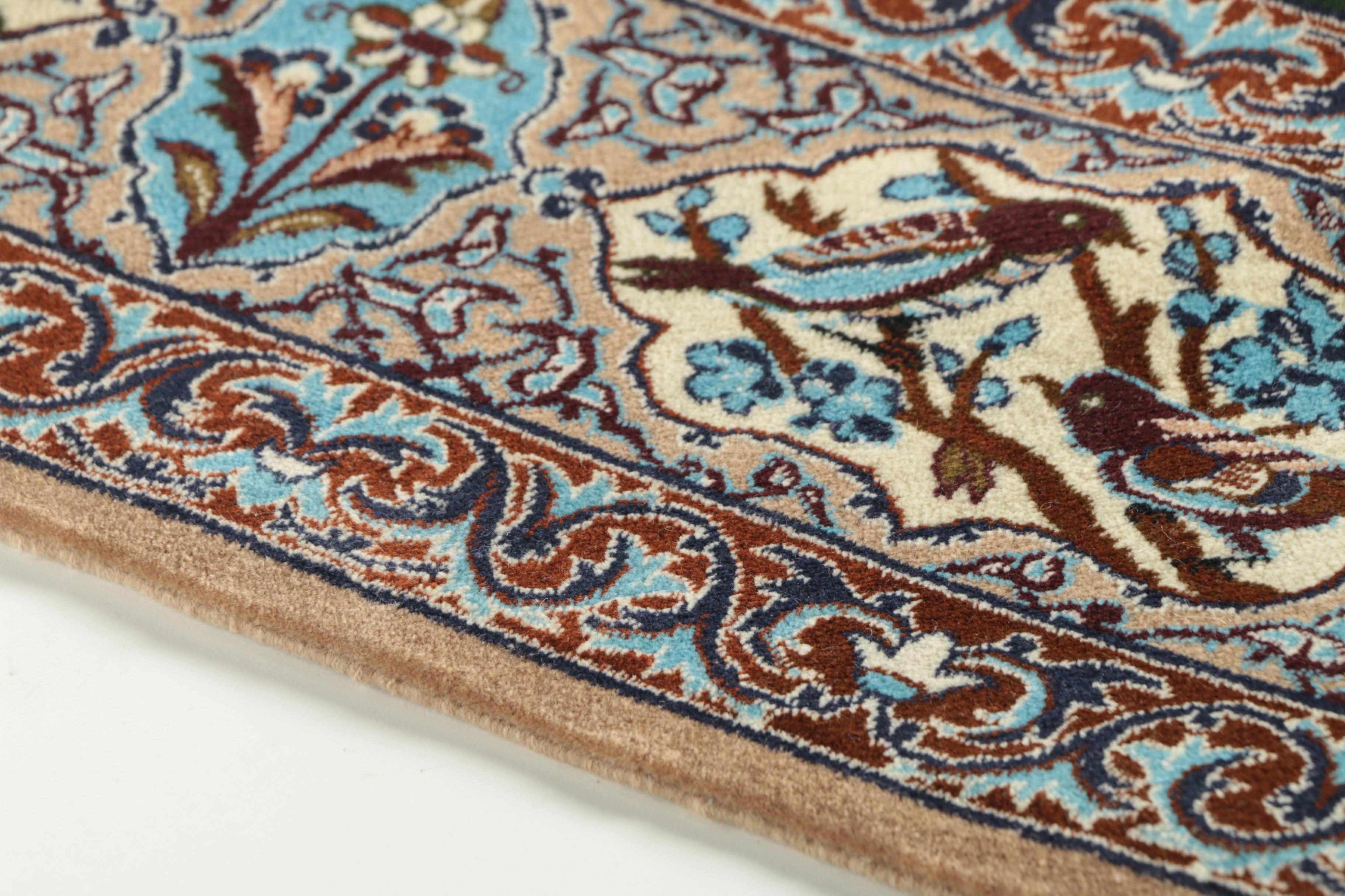 Hand-Knotted Persian Isfahan Pictorial Area Rug