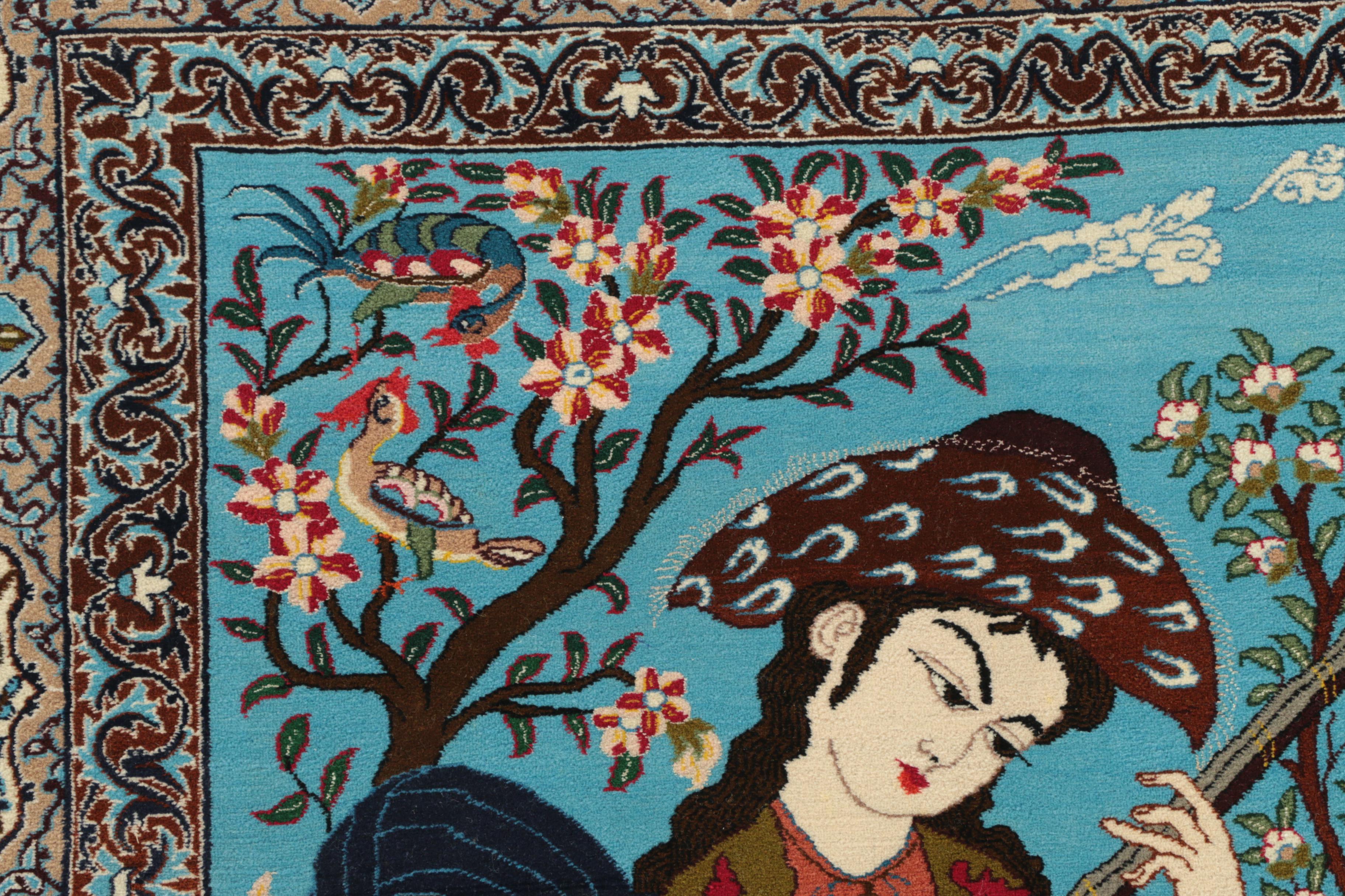 Hand-Knotted Persian Isfahan Pictorial Area Rug