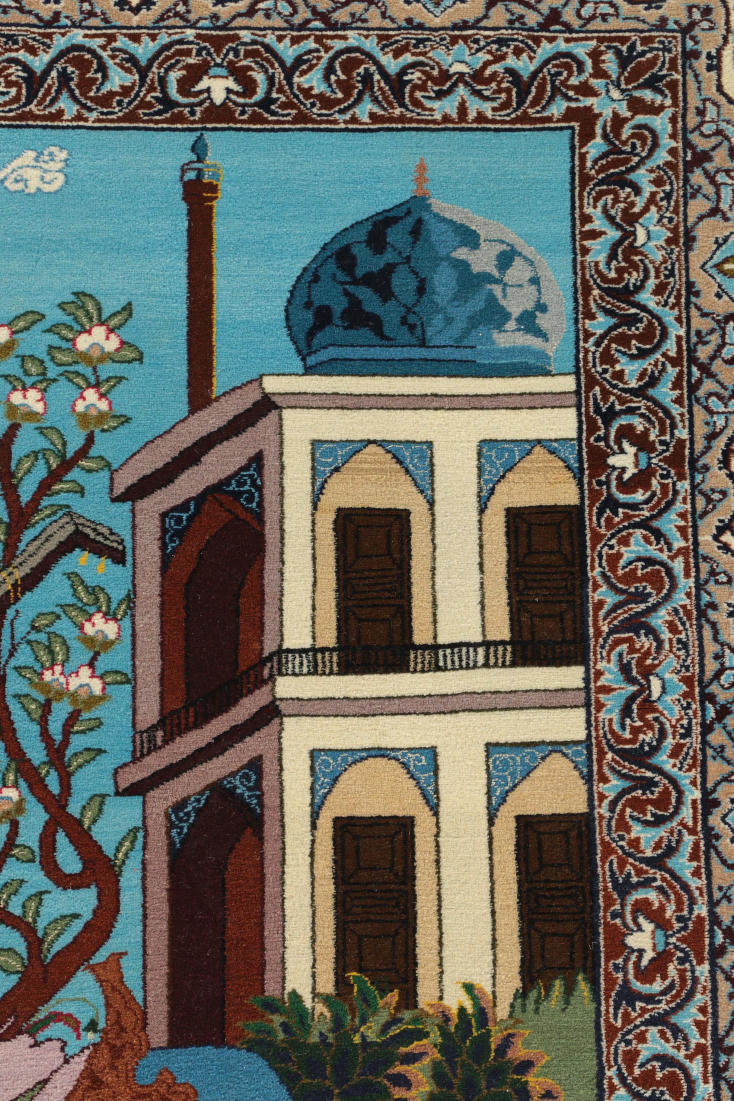 Hand-Knotted Persian Isfahan Pictorial Area Rug