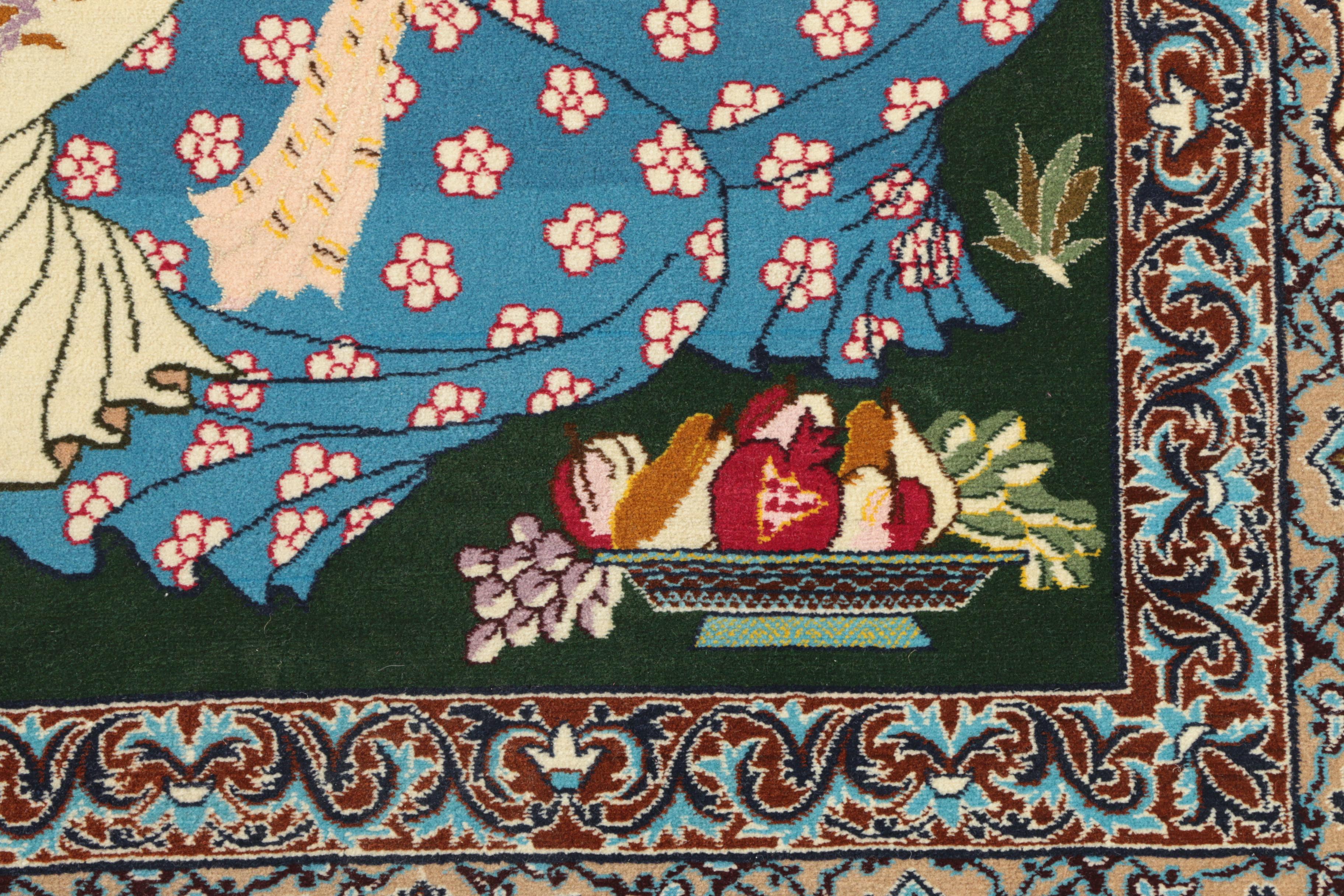 Hand-Knotted Persian Isfahan Pictorial Area Rug