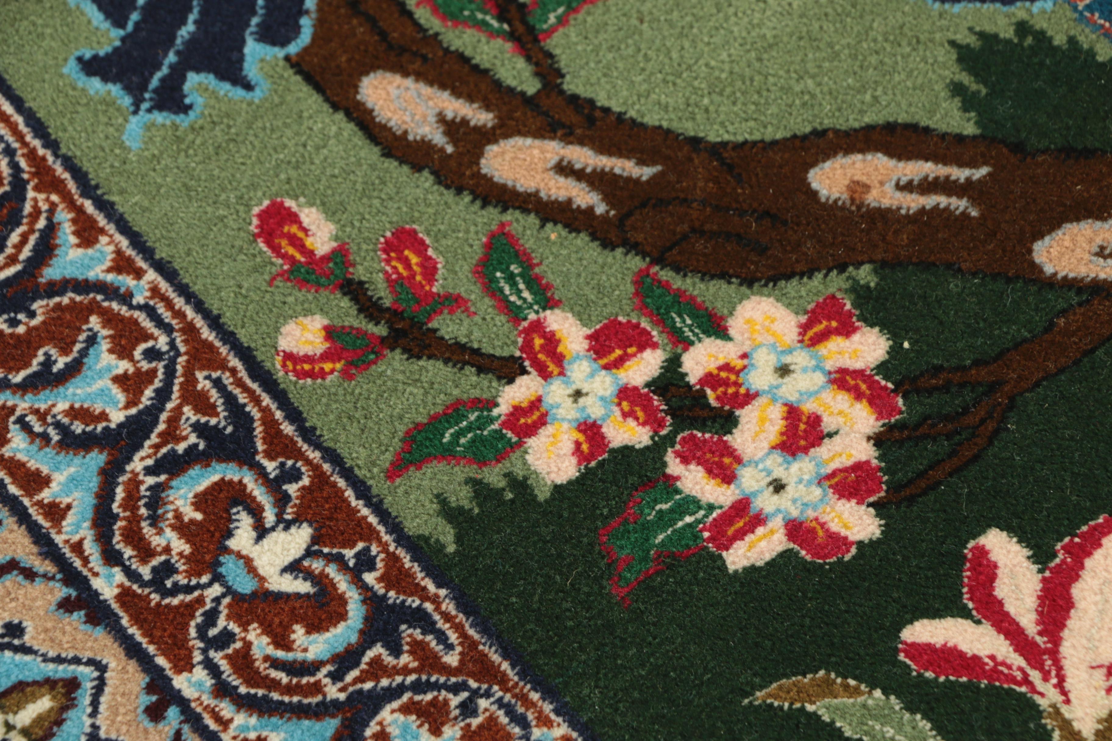 Hand-Knotted Persian Isfahan Pictorial Area Rug