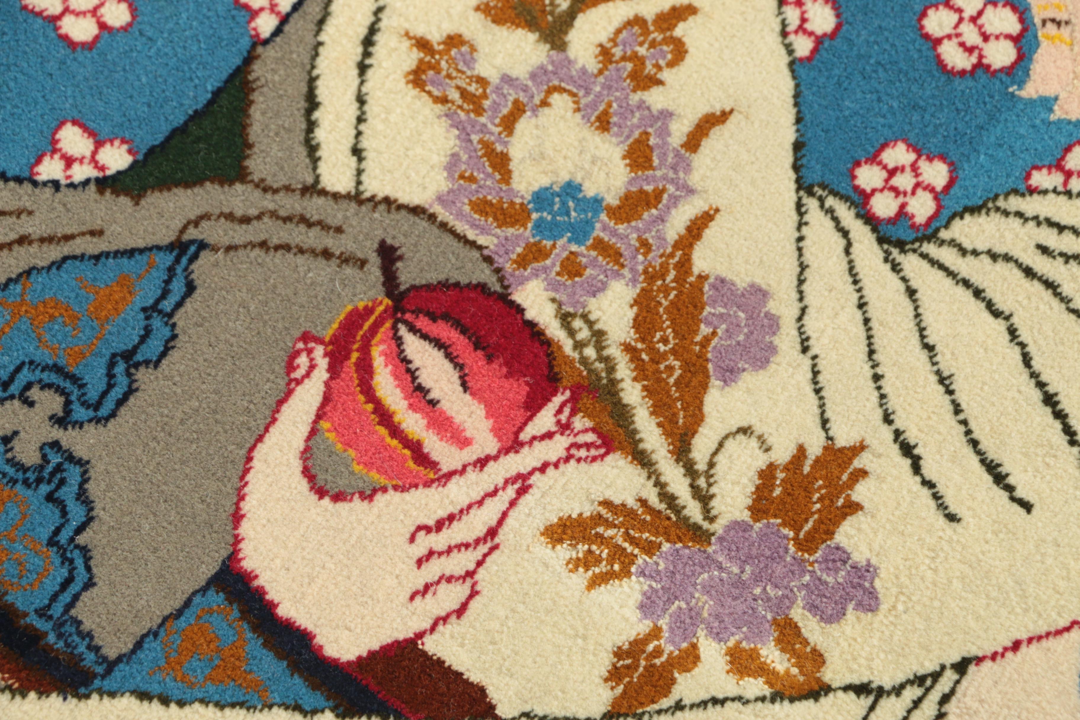 Hand-Knotted Persian Isfahan Pictorial Area Rug