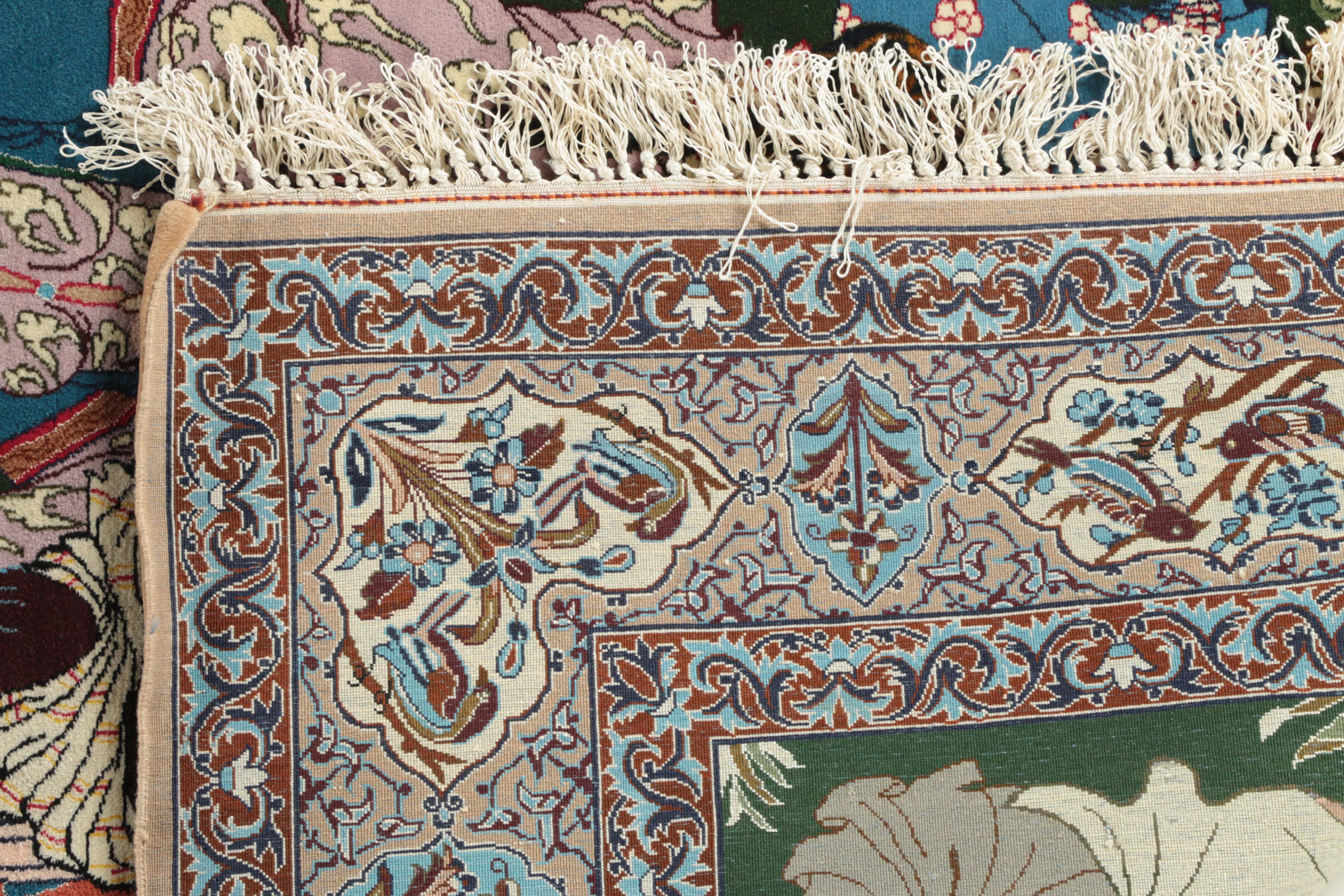 Hand-Knotted Persian Isfahan Pictorial Area Rug