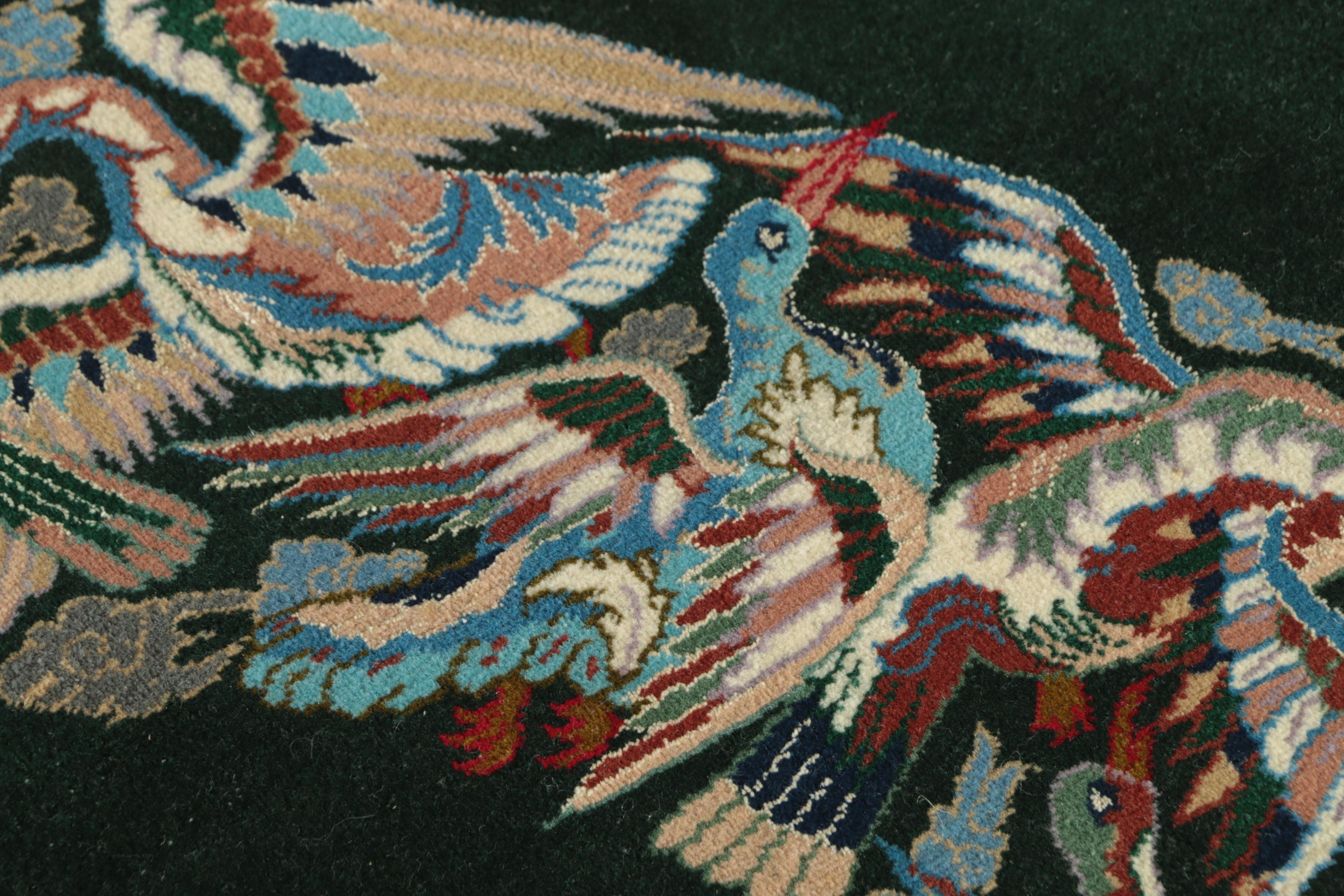 Exceptional Hand-Knotted Persian Isfahan Silk and Wool Hunting Rug