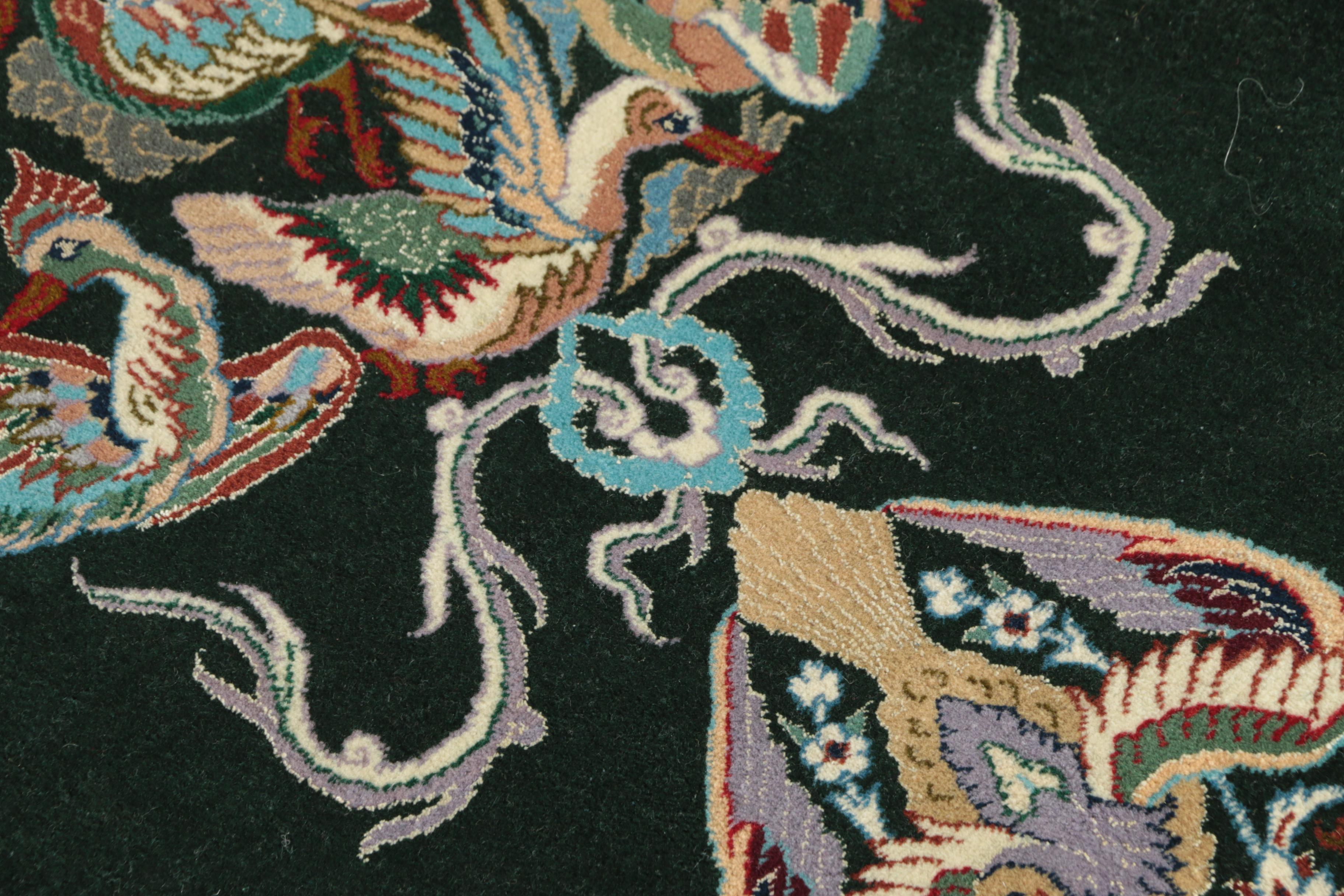 Exceptional Hand-Knotted Persian Isfahan Silk and Wool Hunting Rug