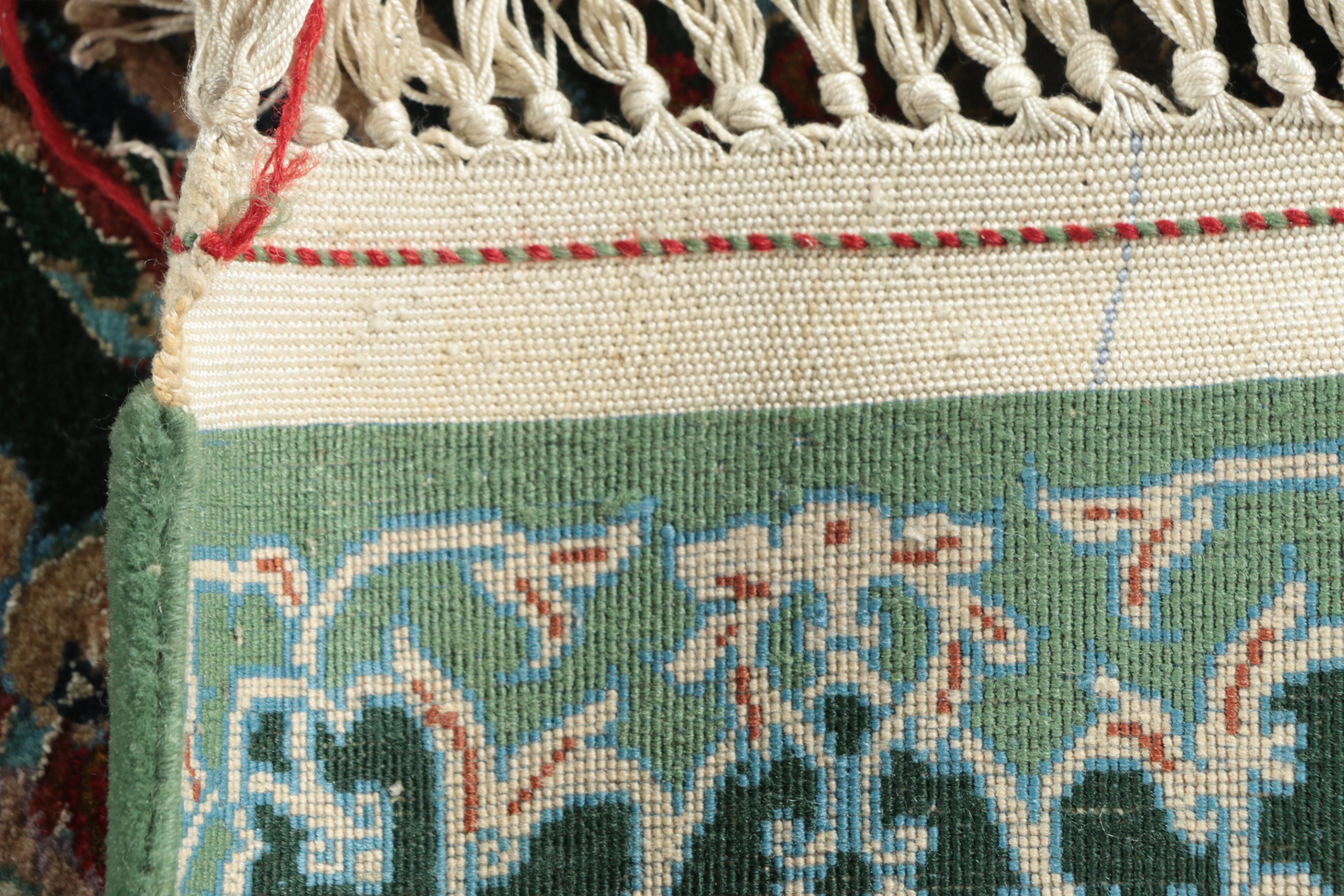 Exceptional Hand-Knotted Persian Isfahan Silk and Wool Hunting Rug