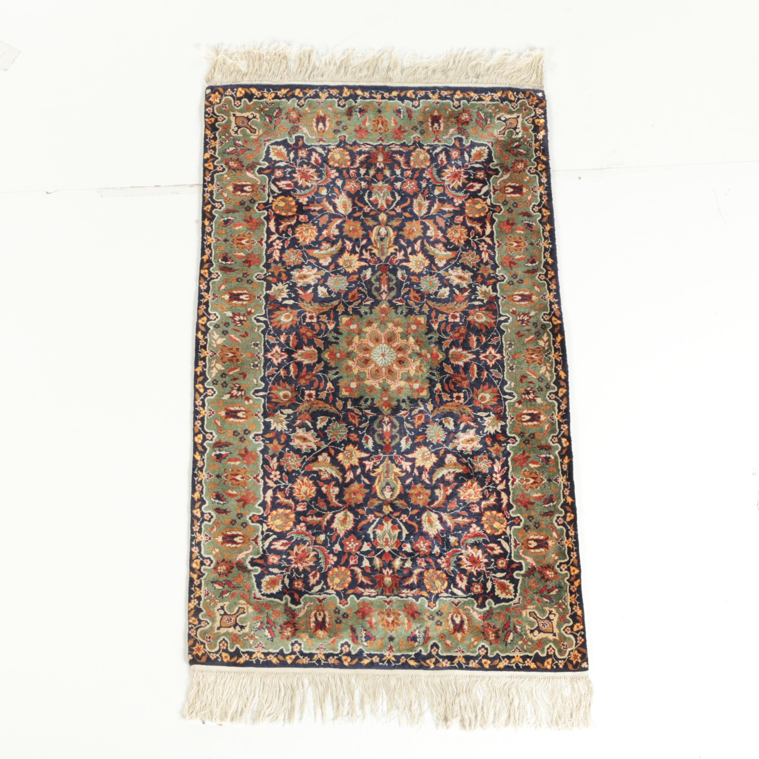Hand-Knotted Sino-Persian Silk Accent Rug