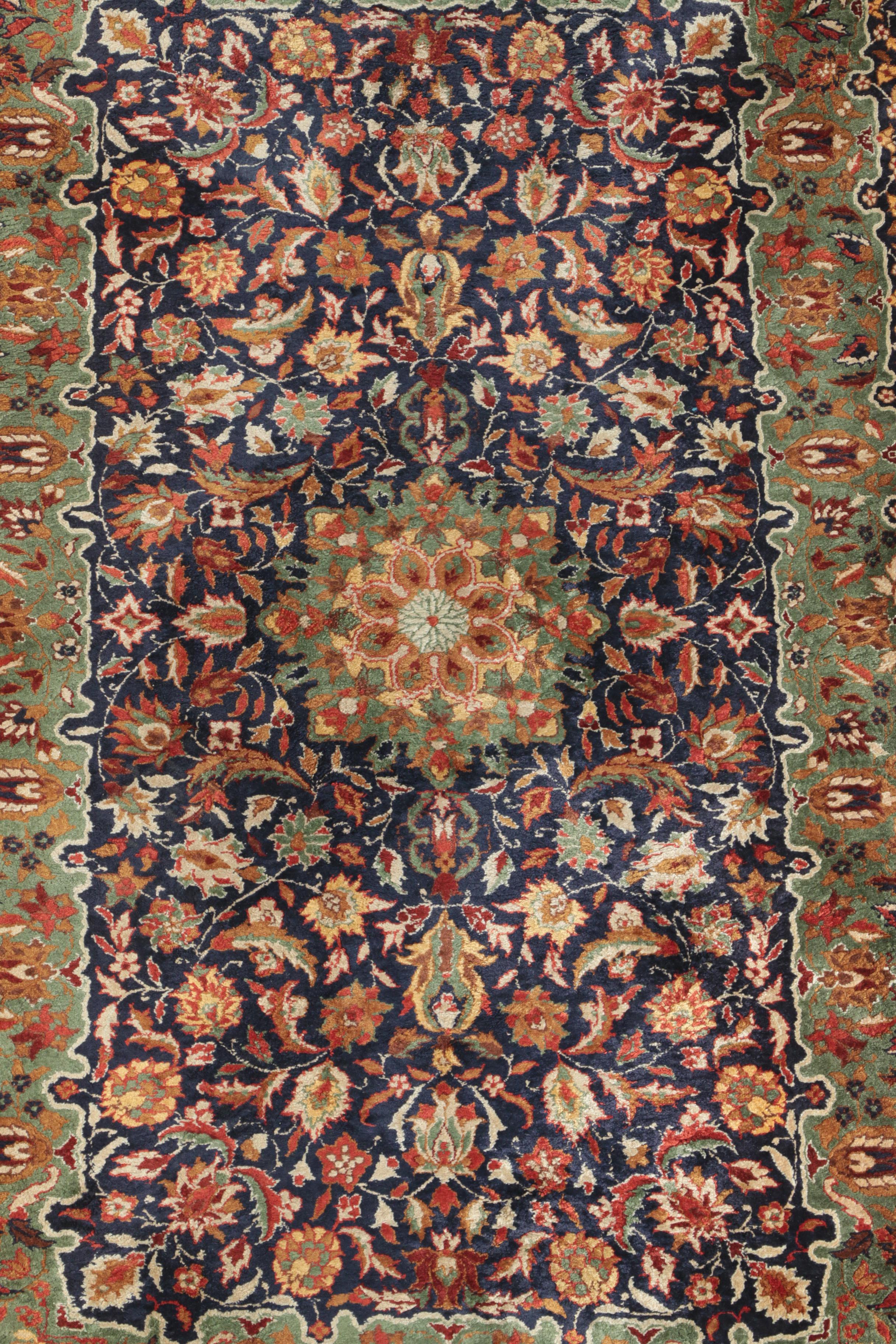 Hand-Knotted Sino-Persian Silk Accent Rug