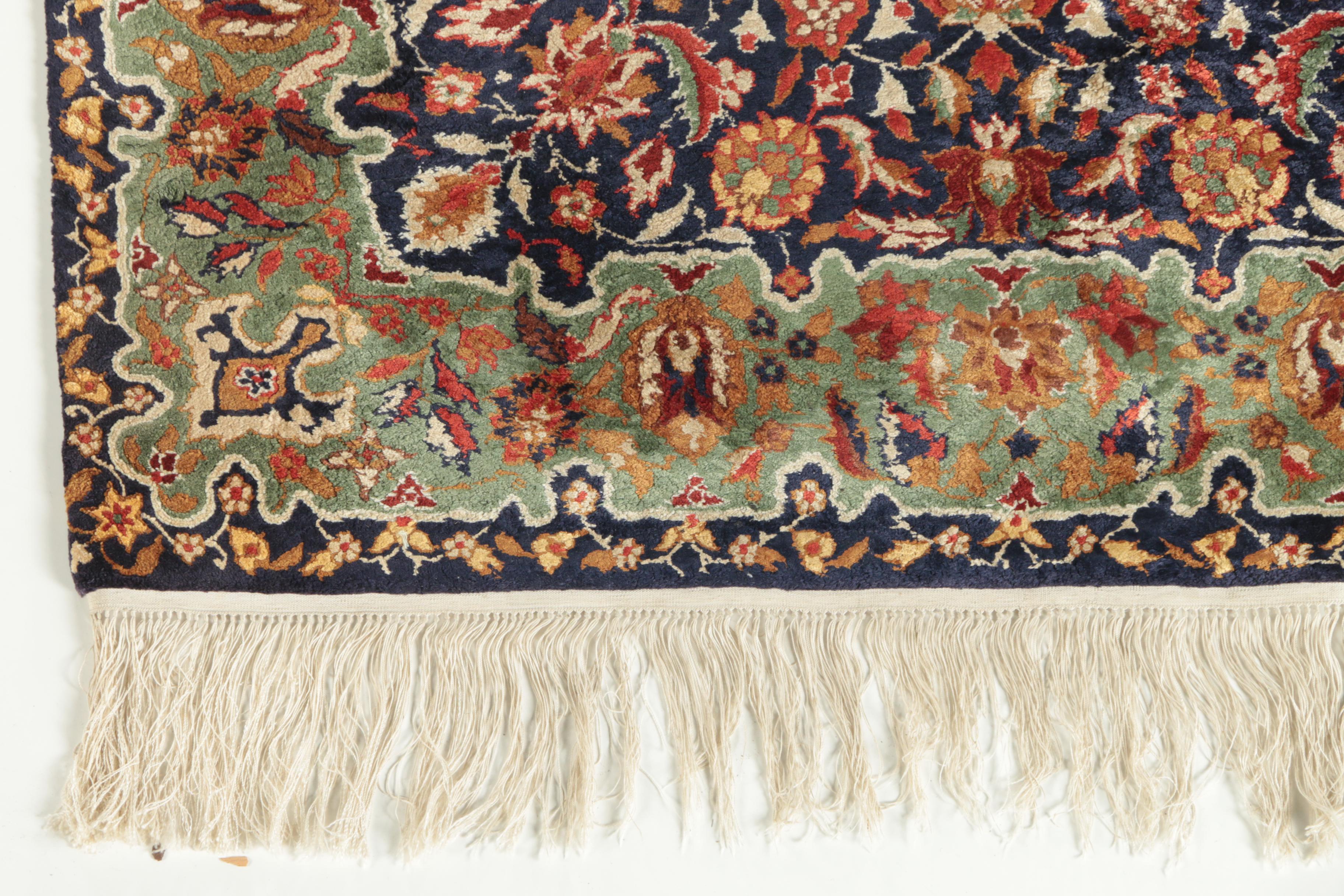 Hand-Knotted Sino-Persian Silk Accent Rug