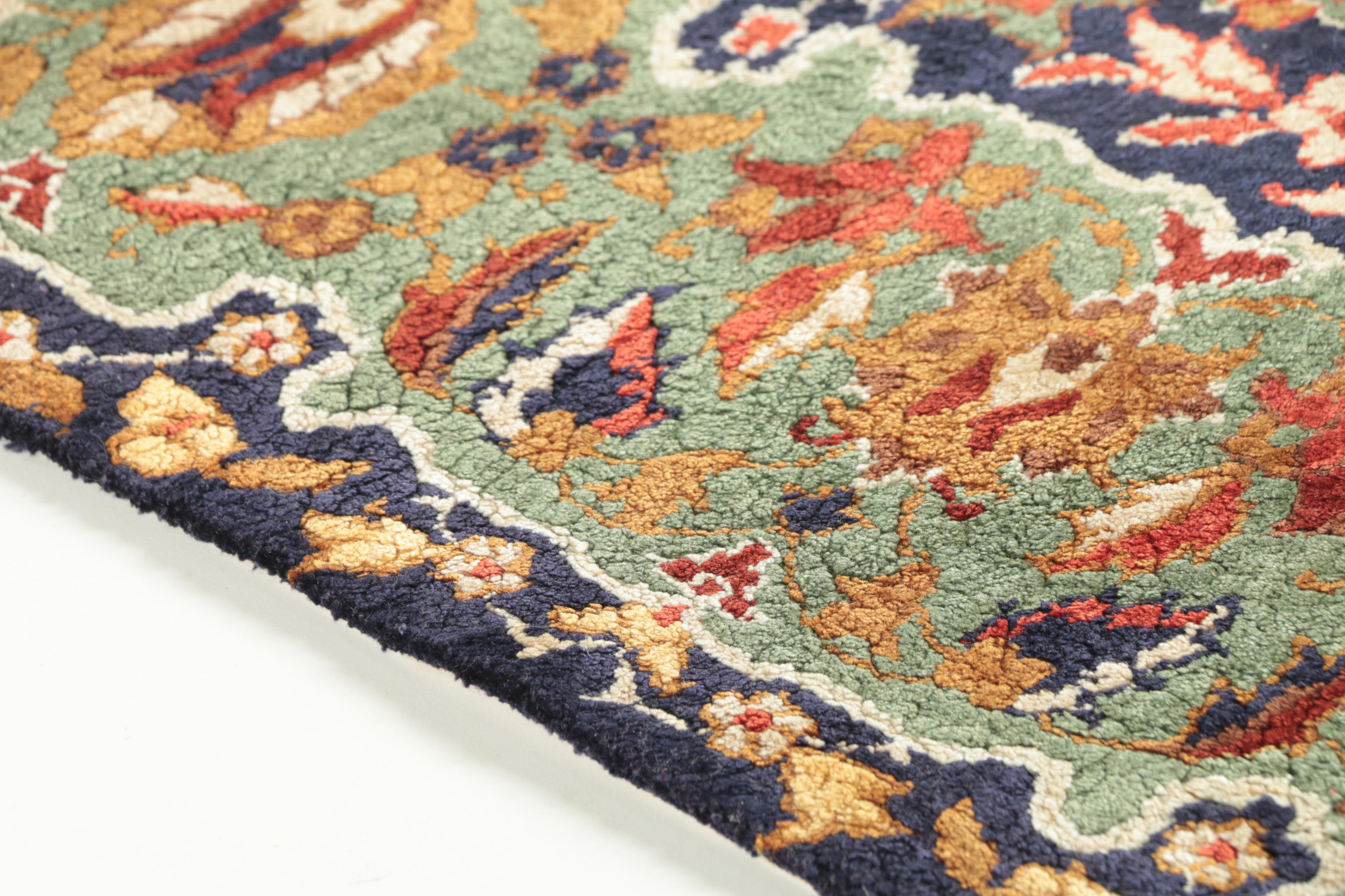 Hand-Knotted Sino-Persian Silk Accent Rug