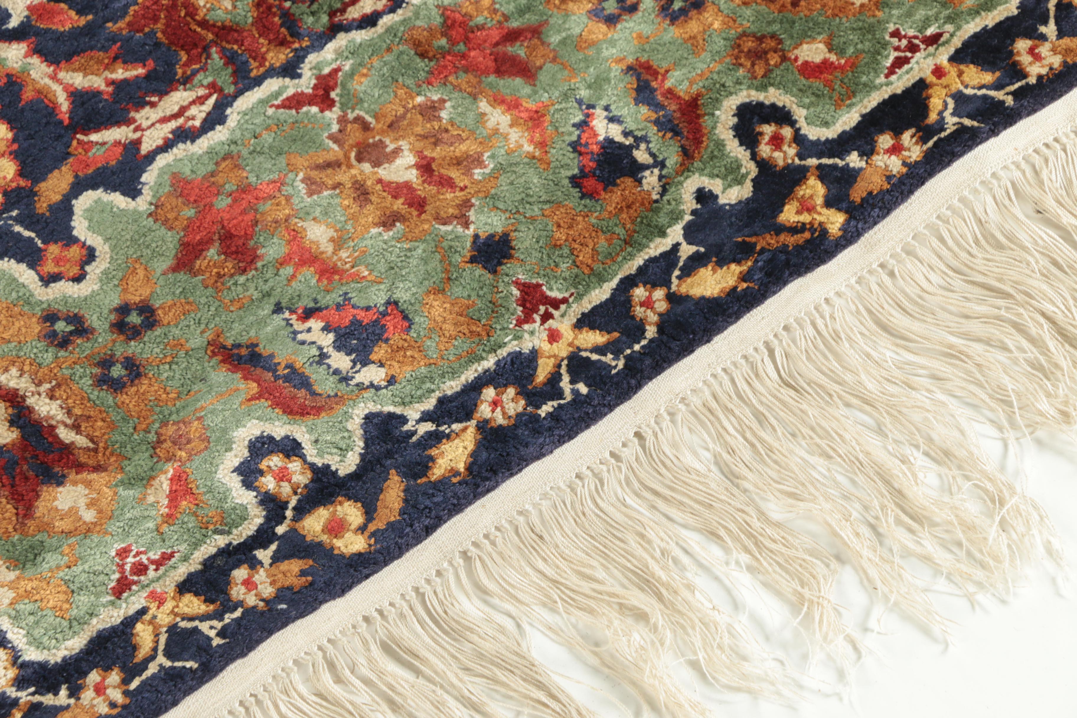Hand-Knotted Sino-Persian Silk Accent Rug