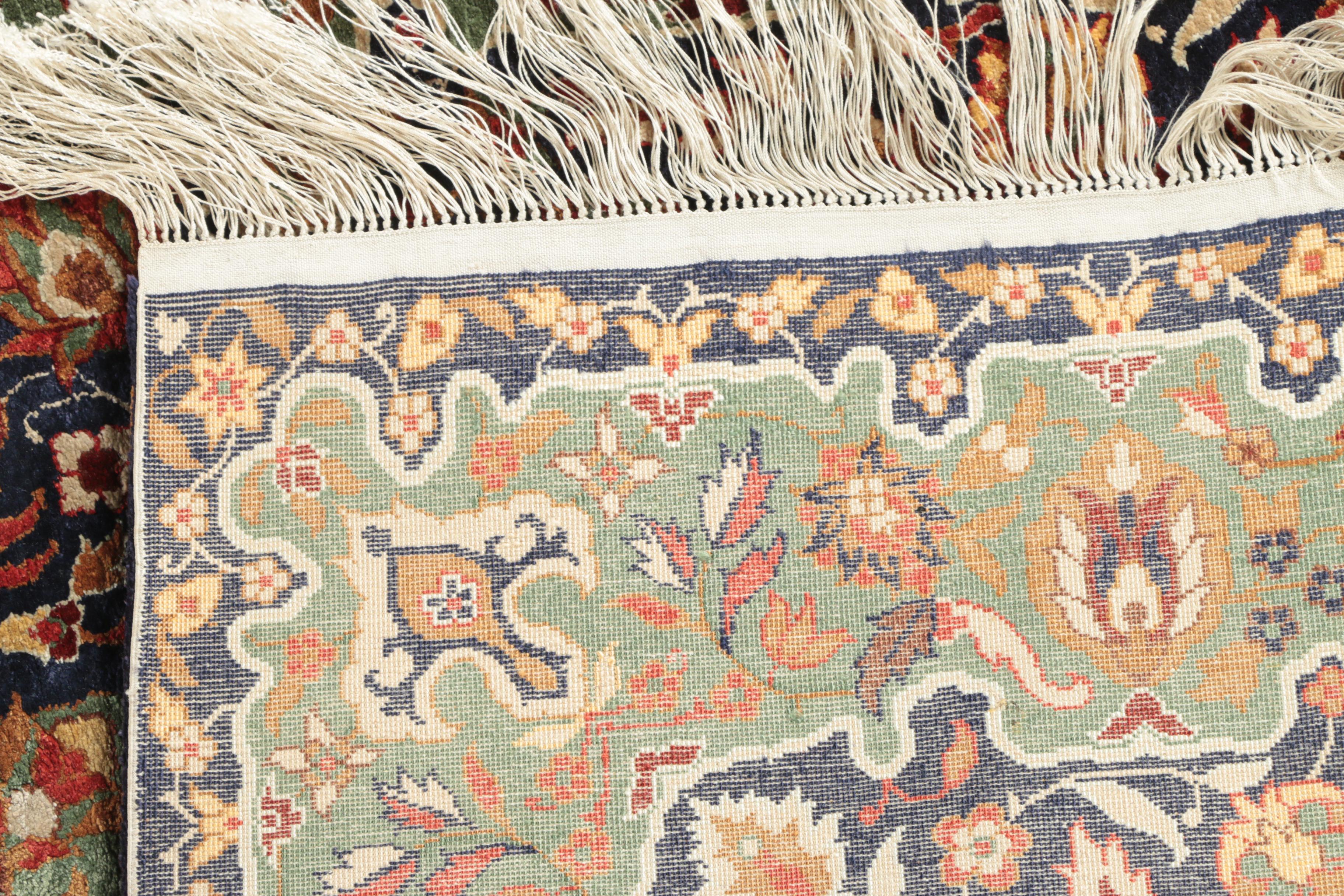 Hand-Knotted Sino-Persian Silk Accent Rug