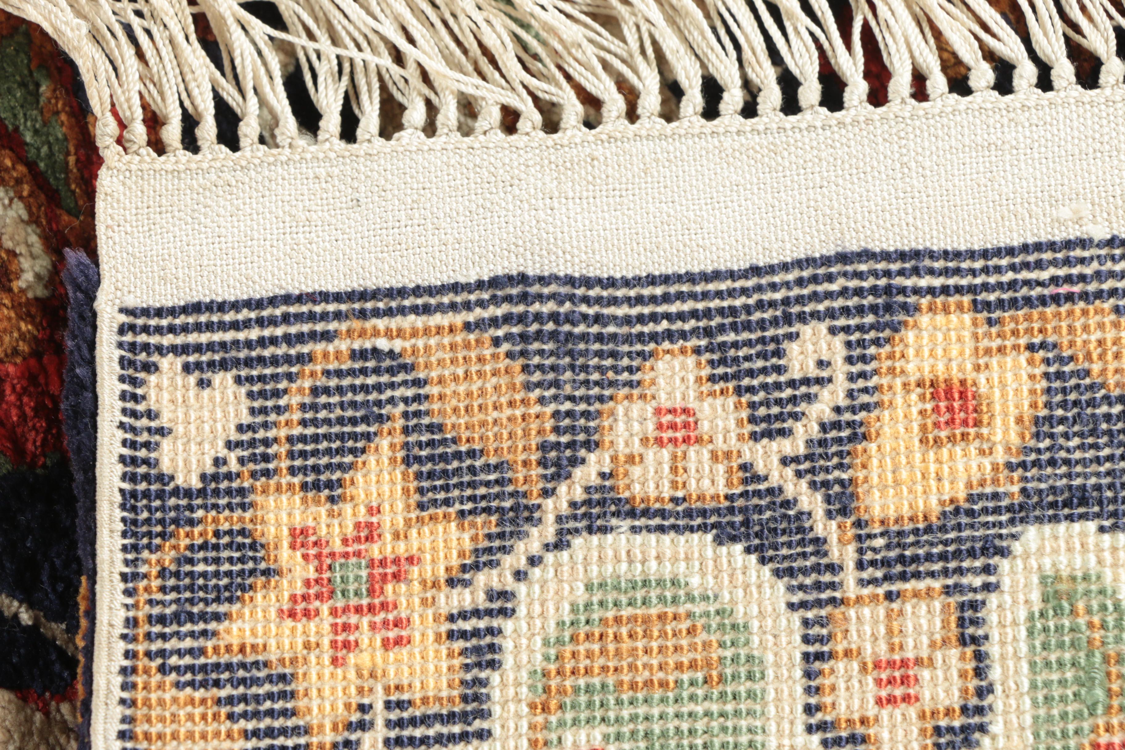 Hand-Knotted Sino-Persian Silk Accent Rug