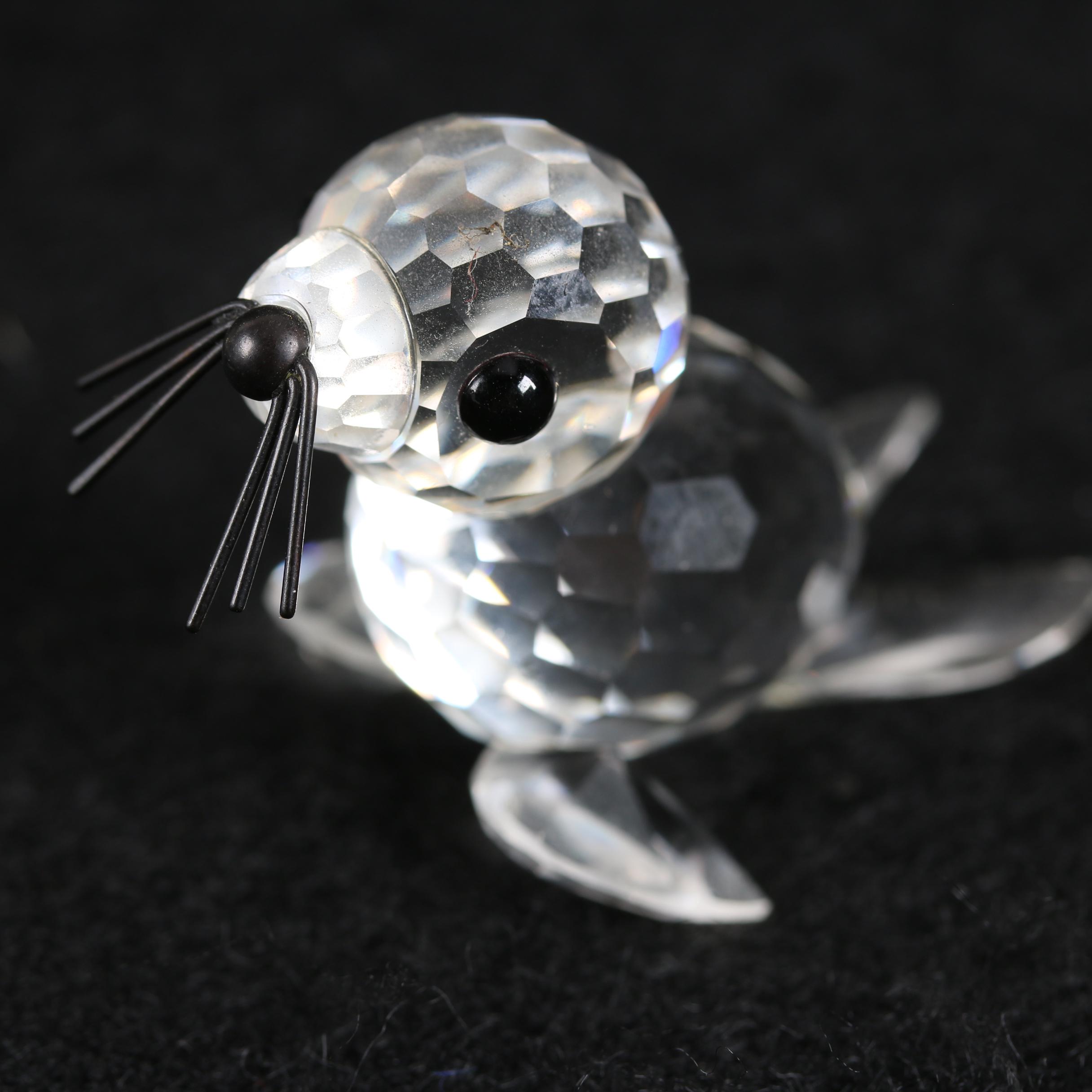 Swarovski Crystal Seal and Pig Figurines