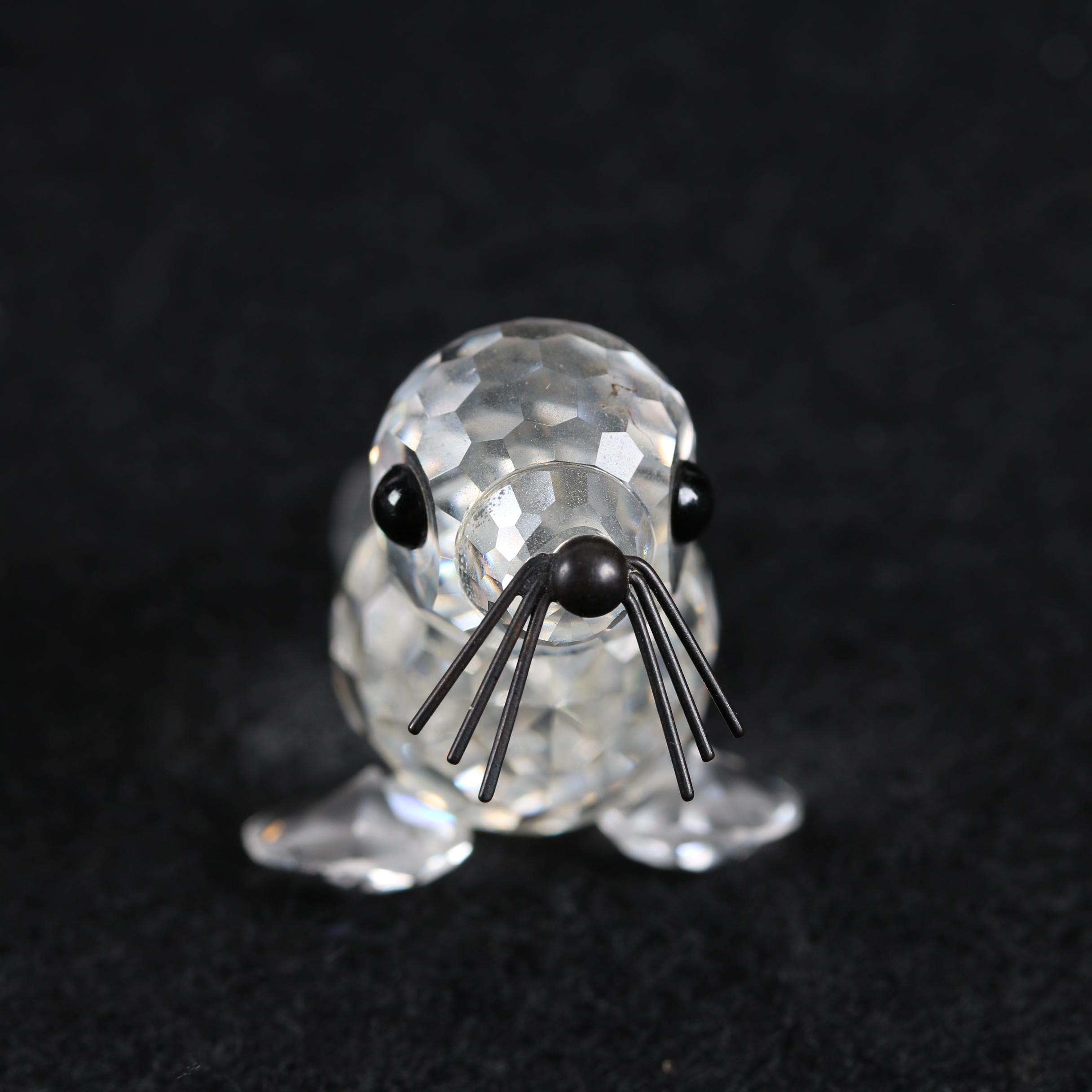 Swarovski Crystal Seal and Pig Figurines