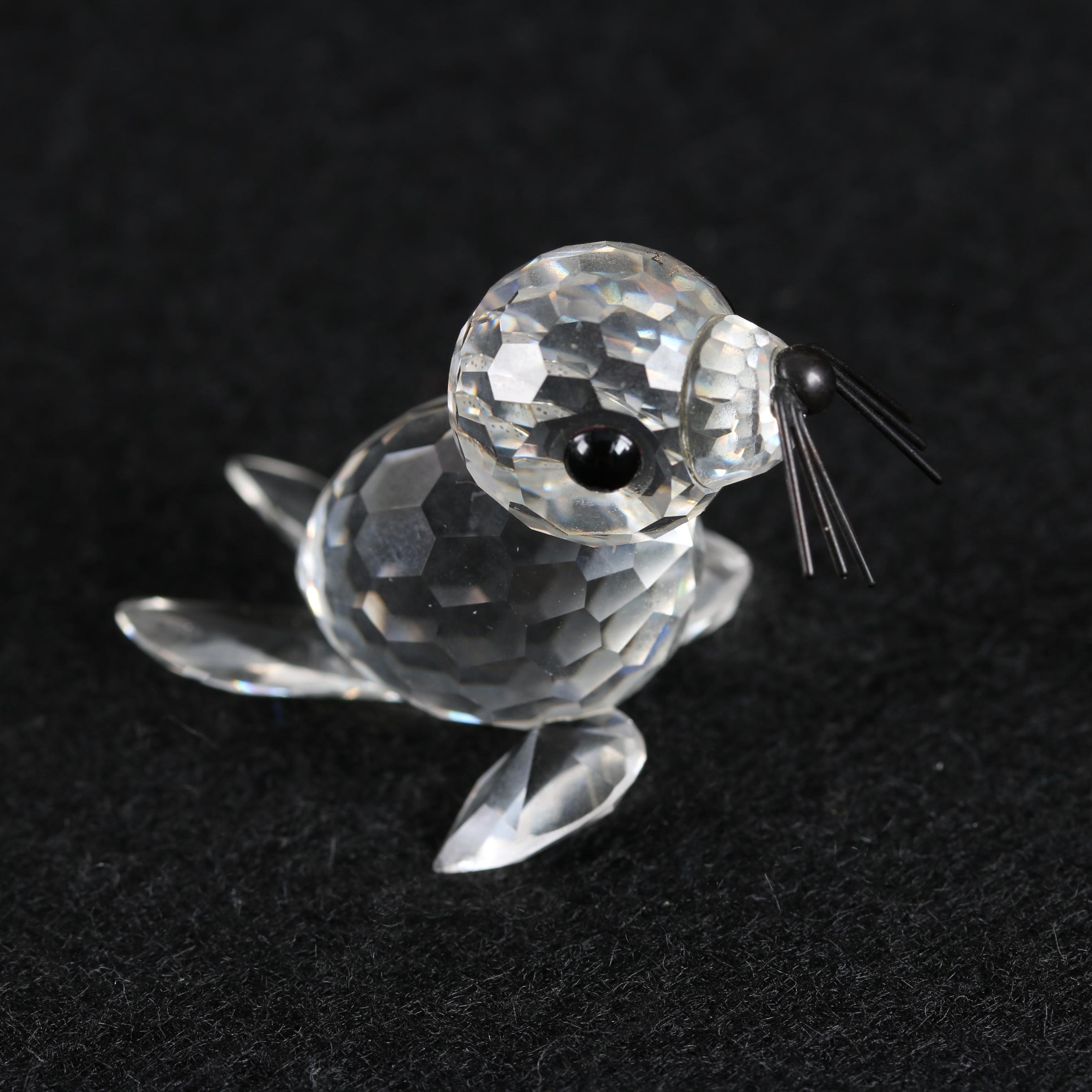 Swarovski Crystal Seal and Pig Figurines