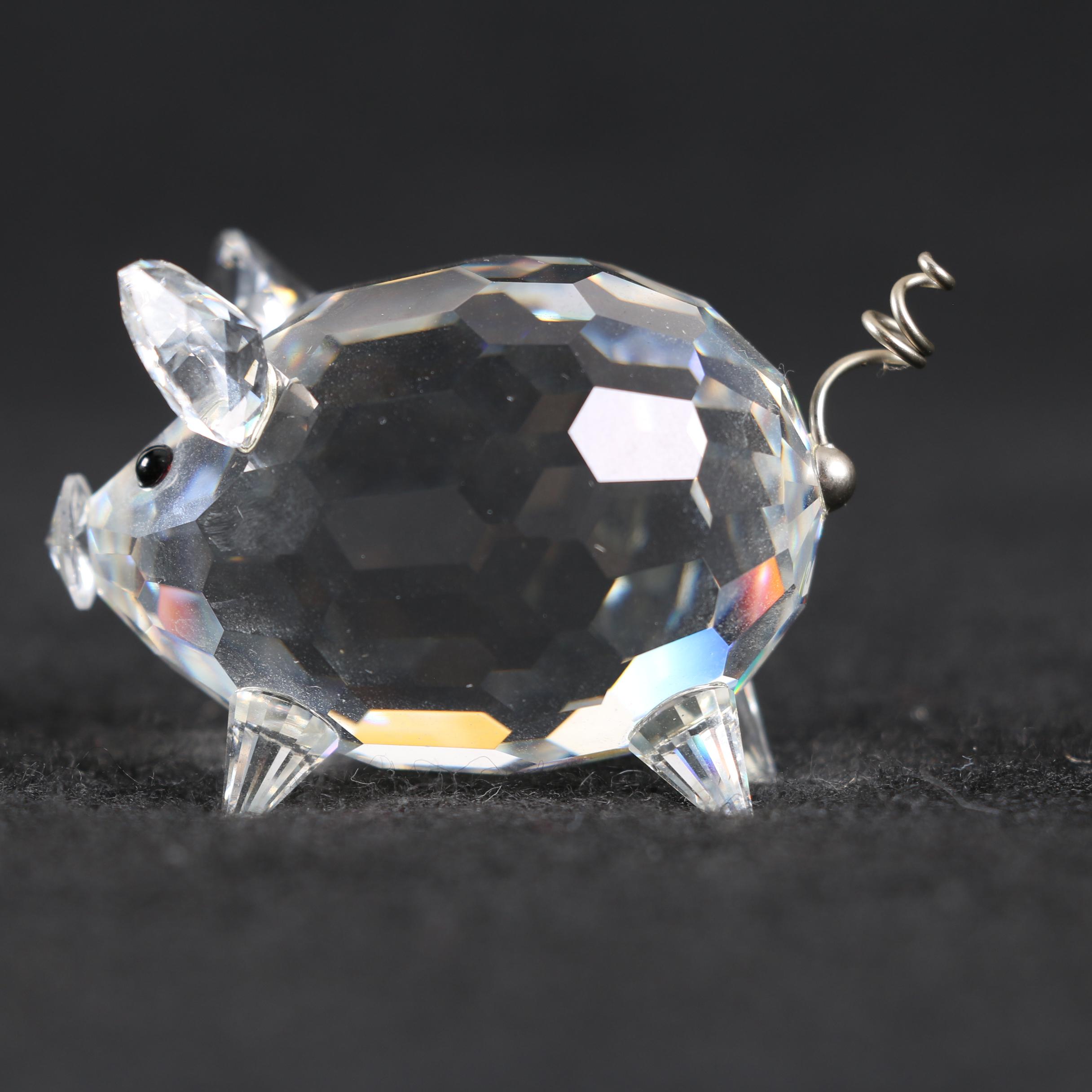 Swarovski Crystal Seal and Pig Figurines