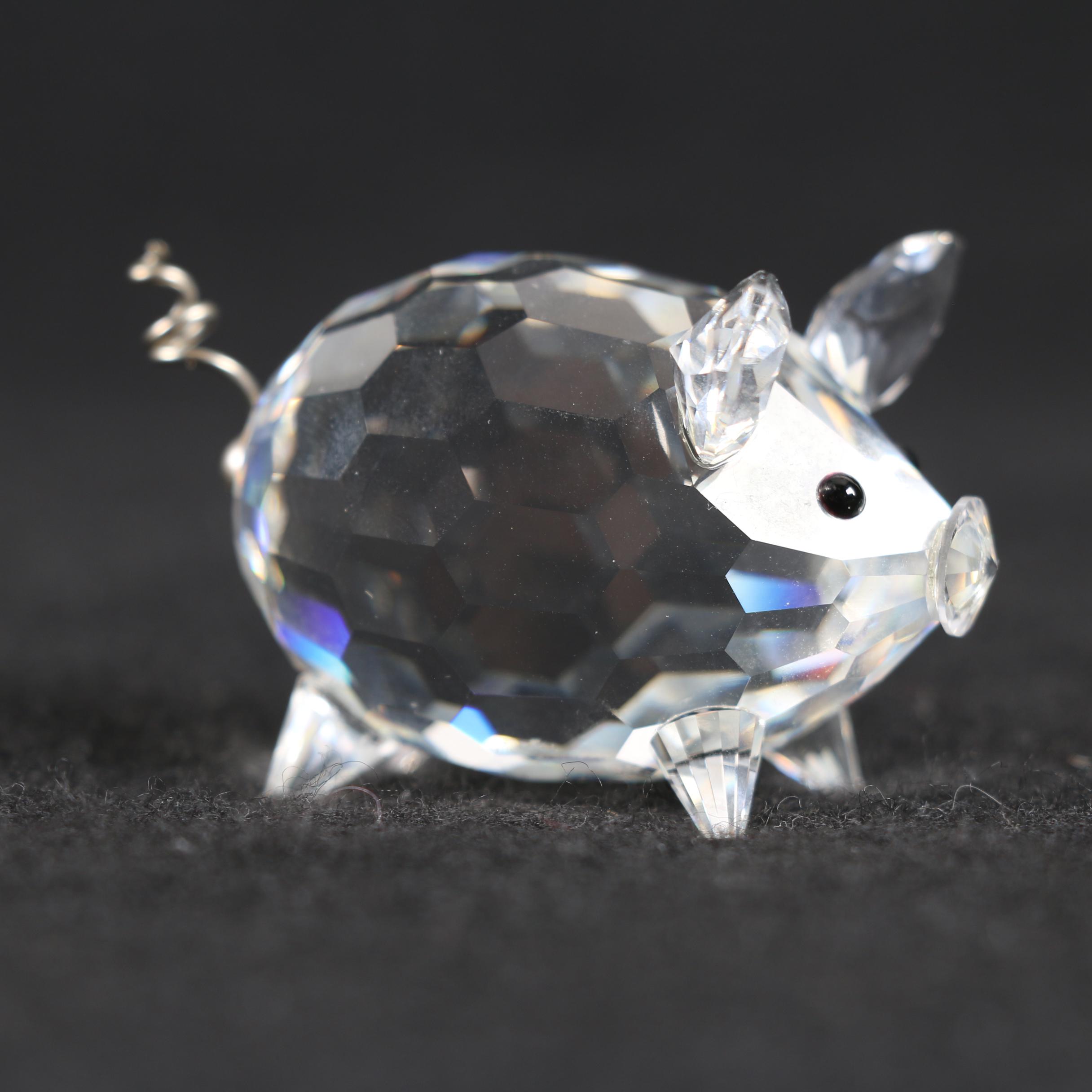 Swarovski Crystal Seal and Pig Figurines