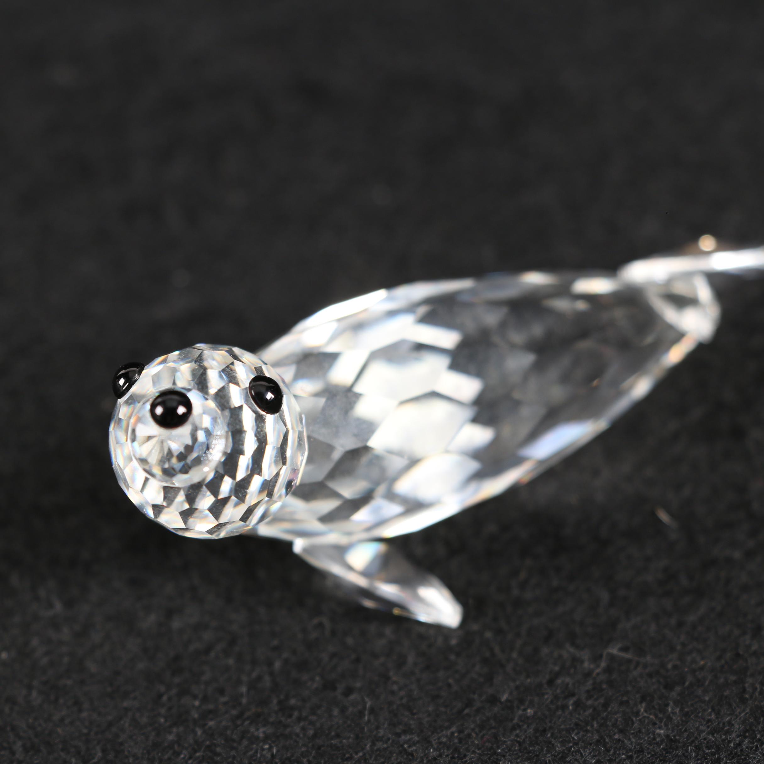 Swarovski Crystal Seal and Pig Figurines