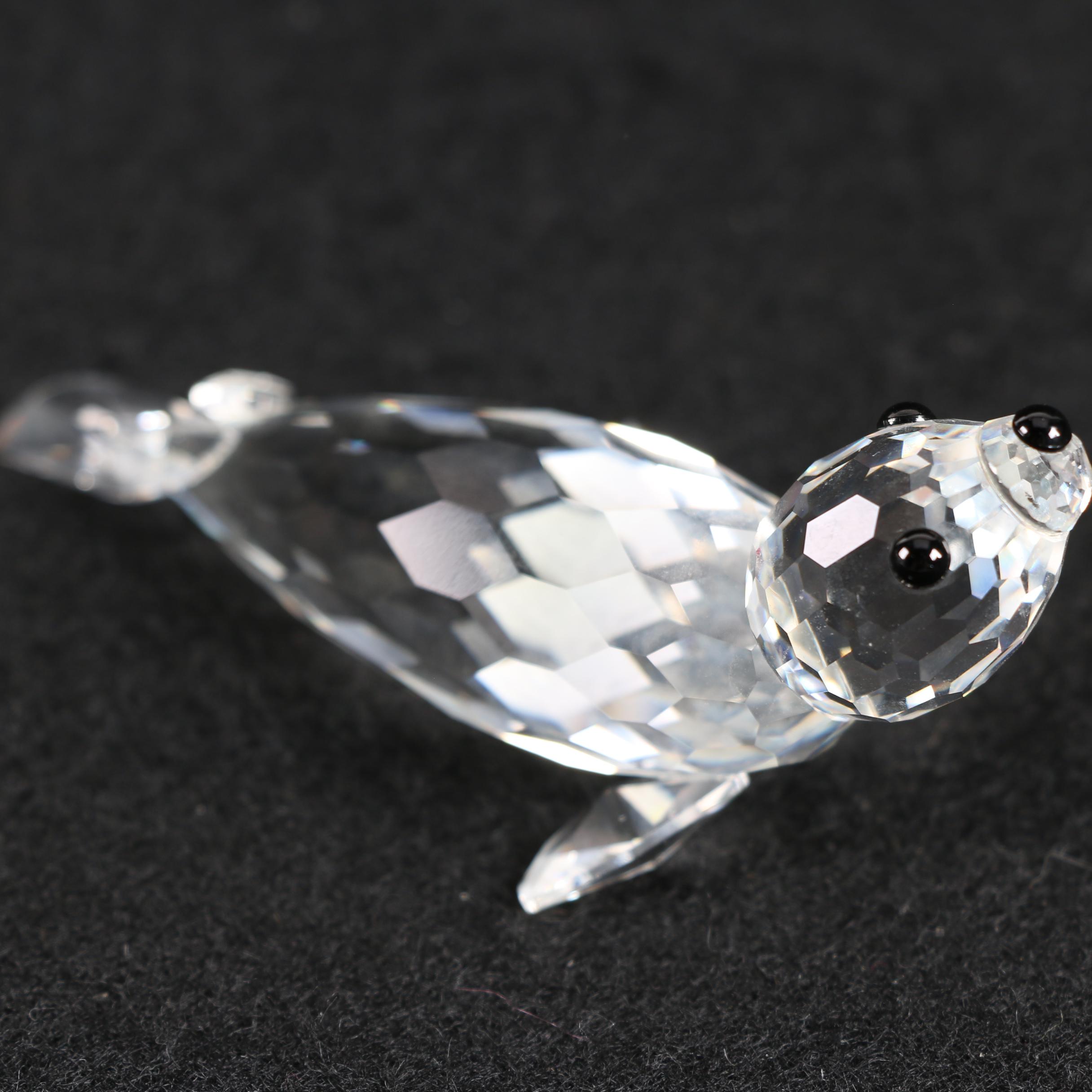 Swarovski Crystal Seal and Pig Figurines