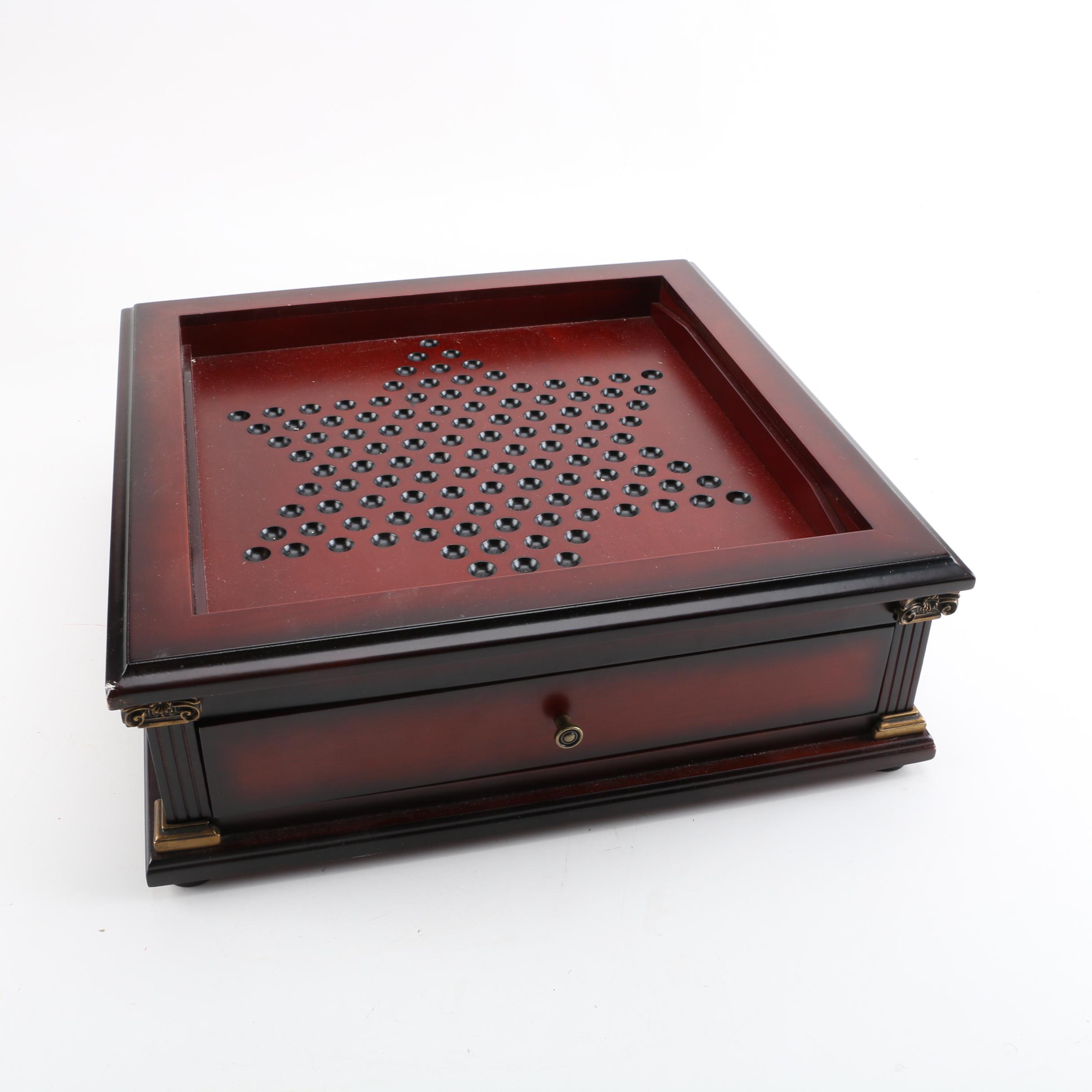 Chinese Checkers Wooden Game Cabinet with Pieces
