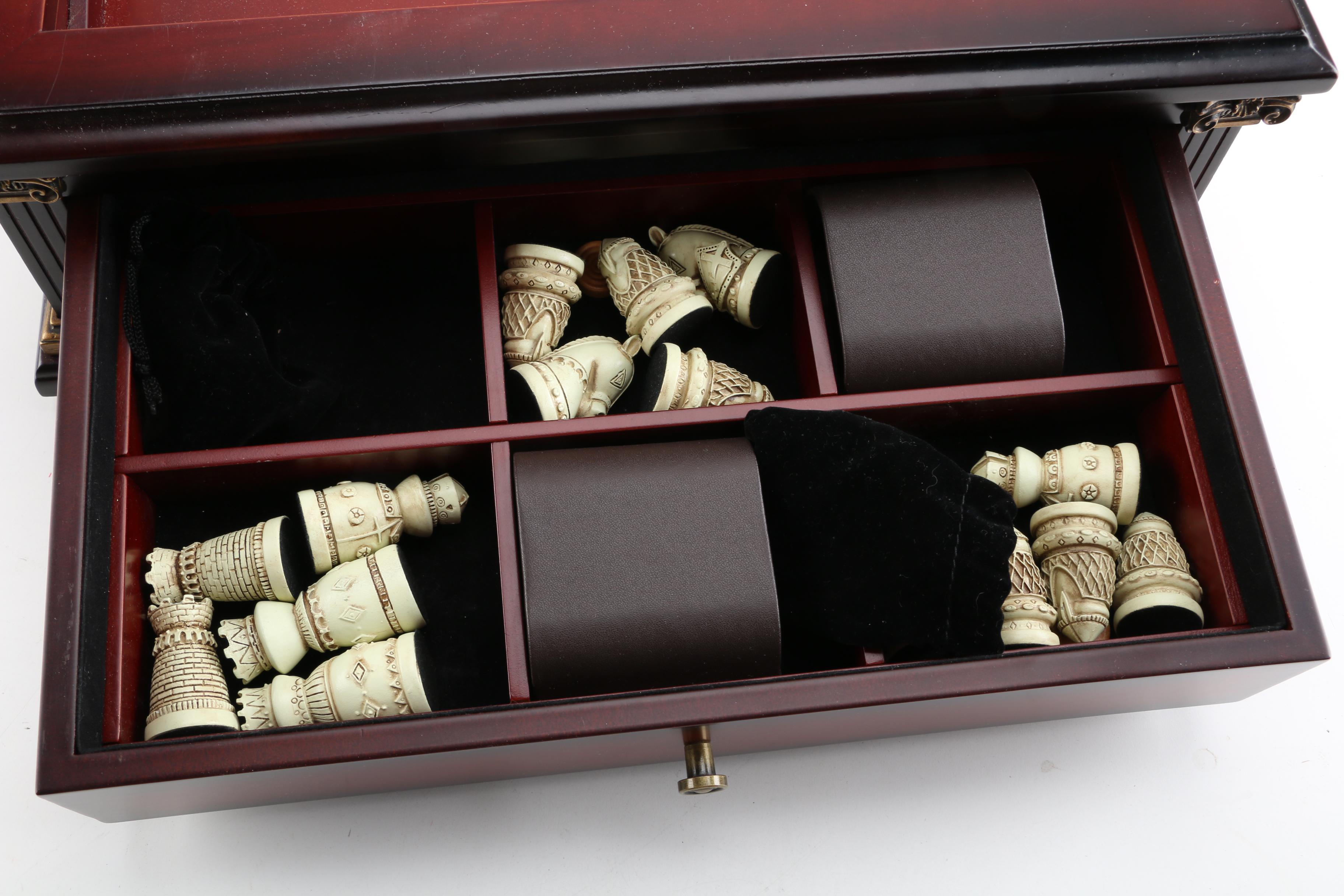 Chinese Checkers Wooden Game Cabinet with Pieces