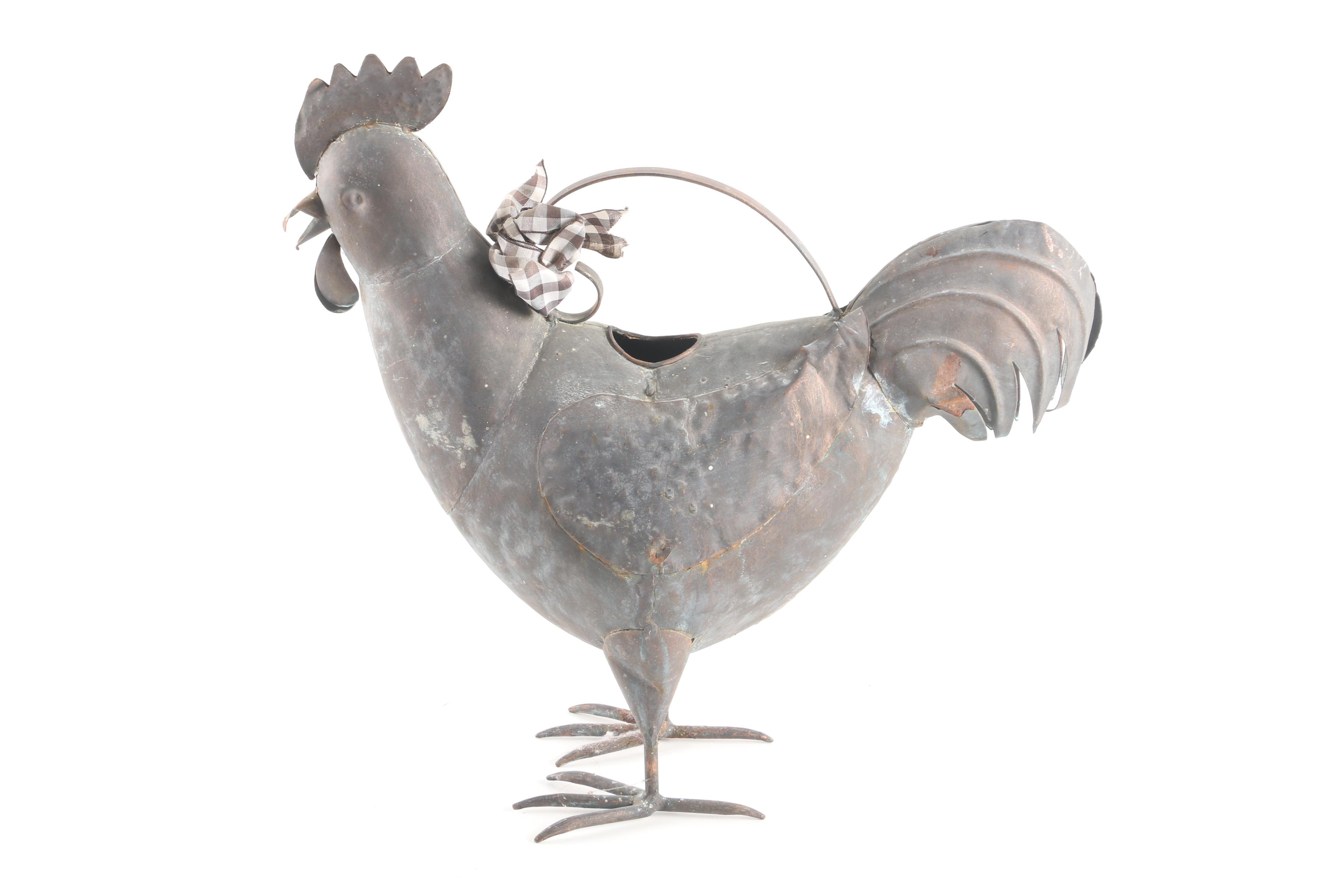 Metal Rooster Garden Sculptures