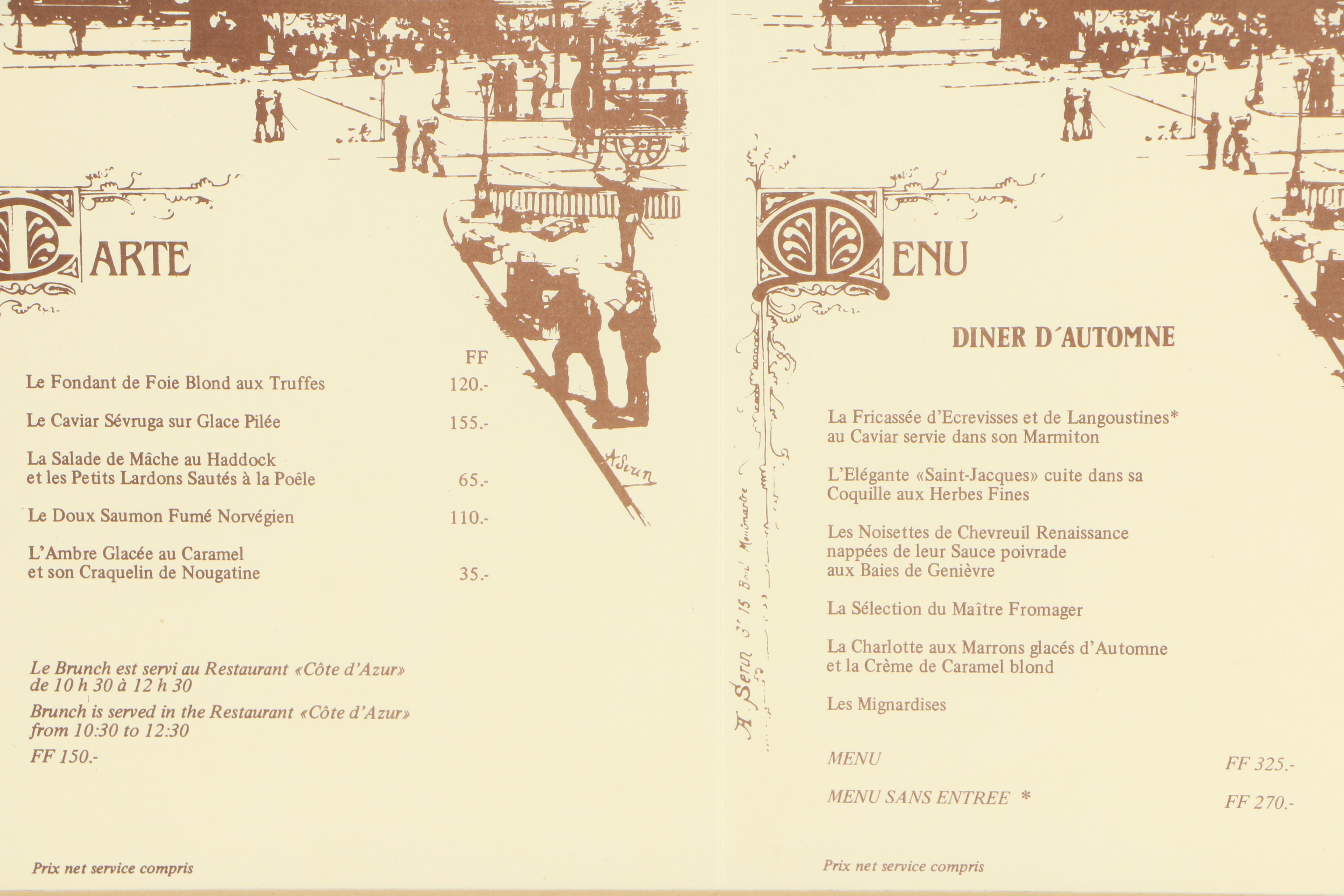 Lithograph Print of Venice Simplon Orient-Express Menu