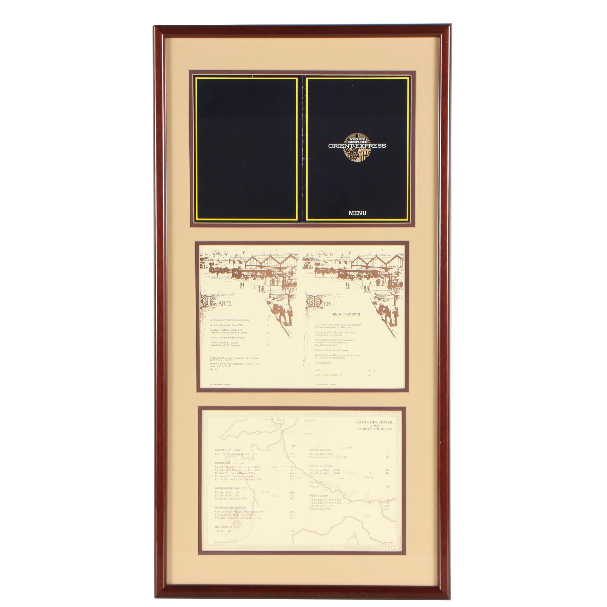 Lithograph Print of Venice Simplon Orient-Express Menu