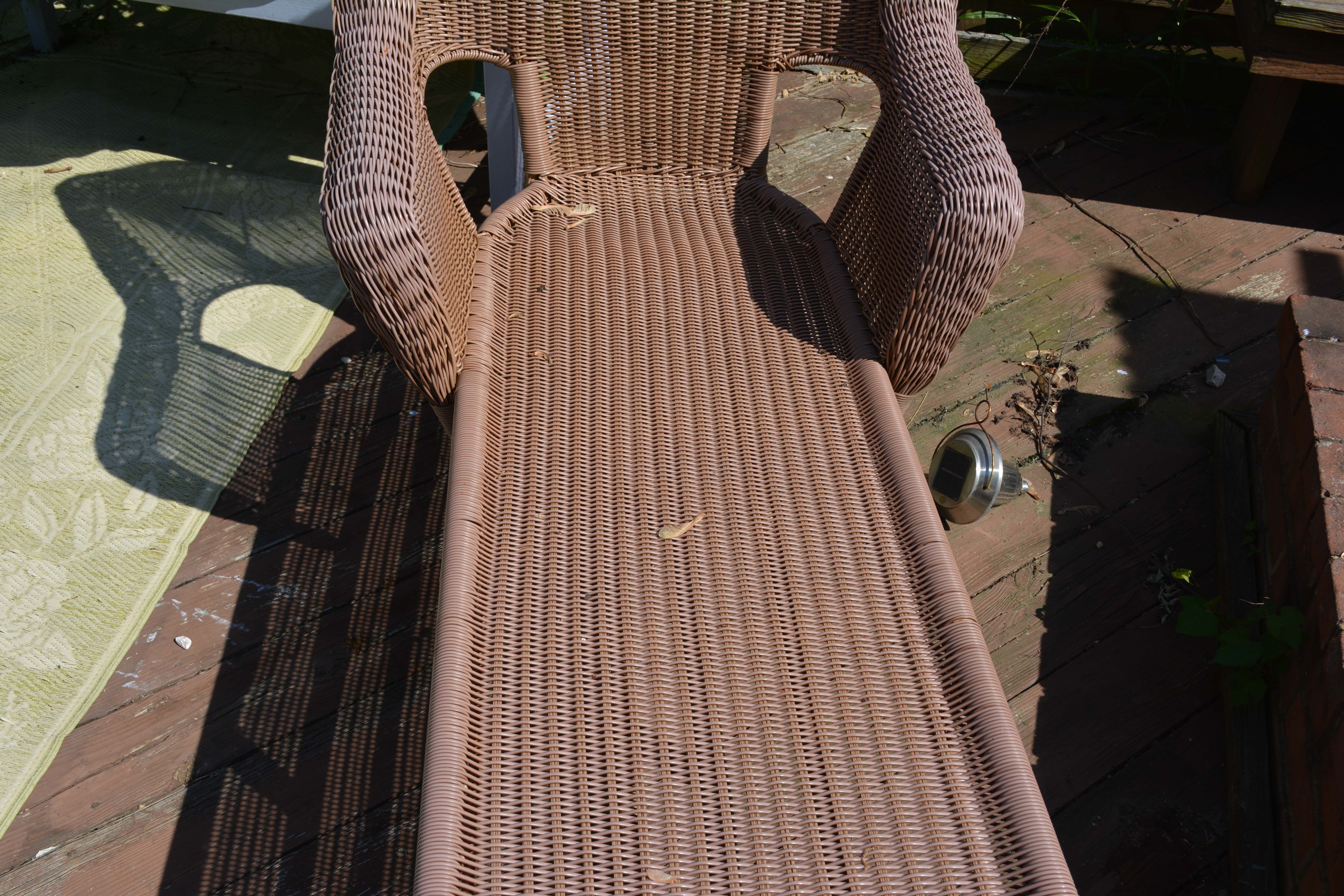 Wicker Patio Chaise Lounge with Hampton Bay Cushions