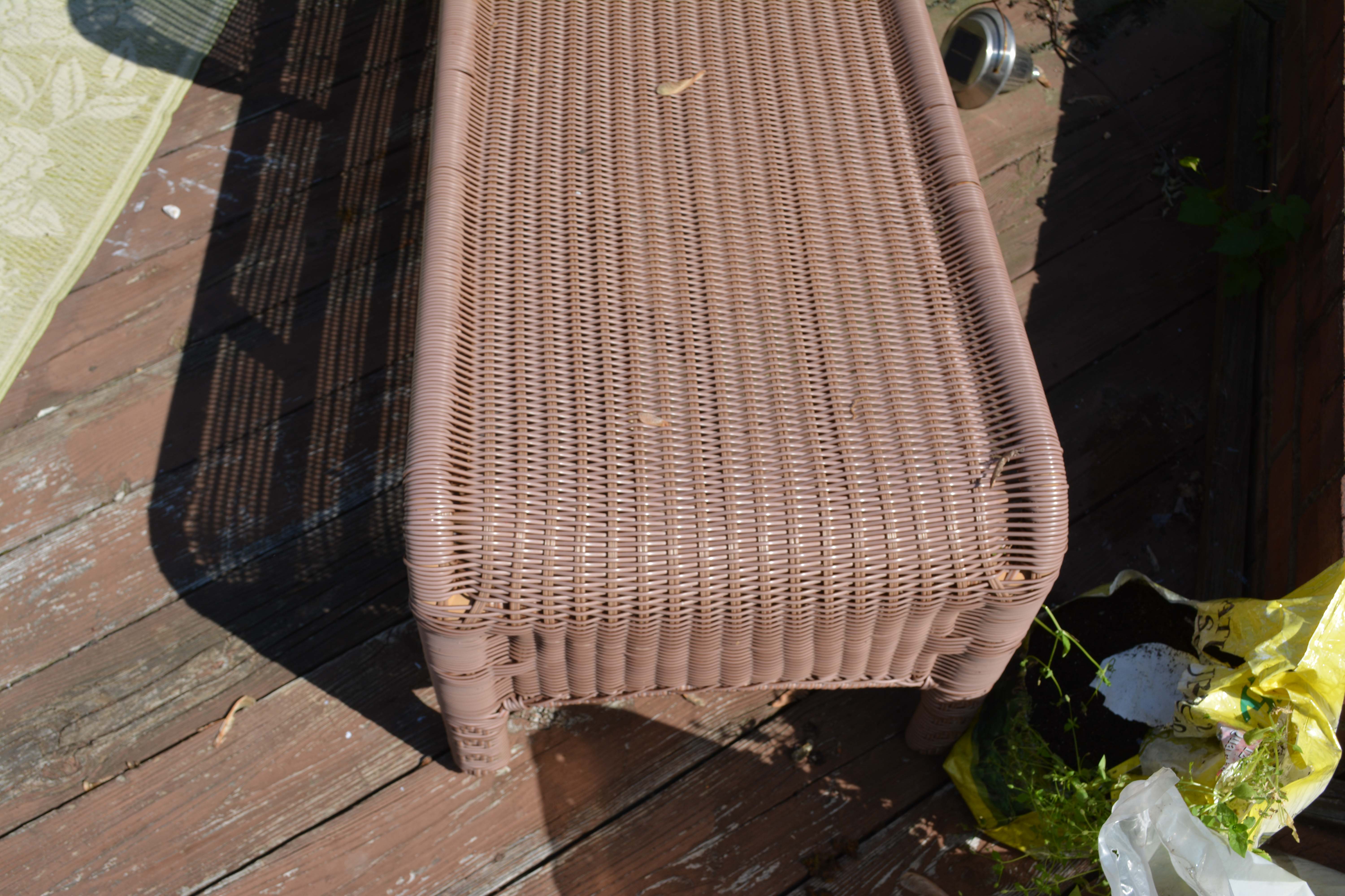 Wicker Patio Chaise Lounge with Hampton Bay Cushions