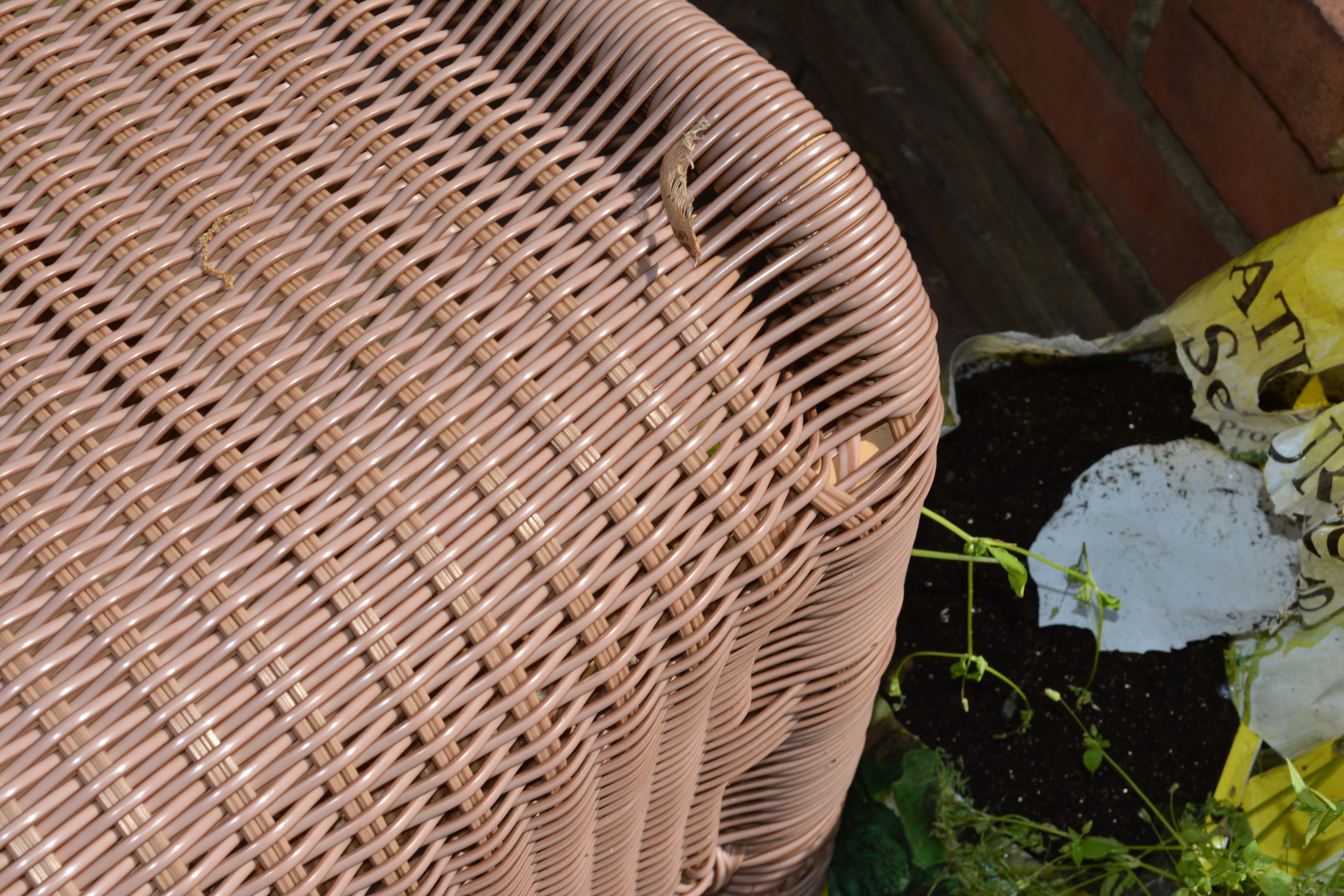 Wicker Patio Chaise Lounge with Hampton Bay Cushions